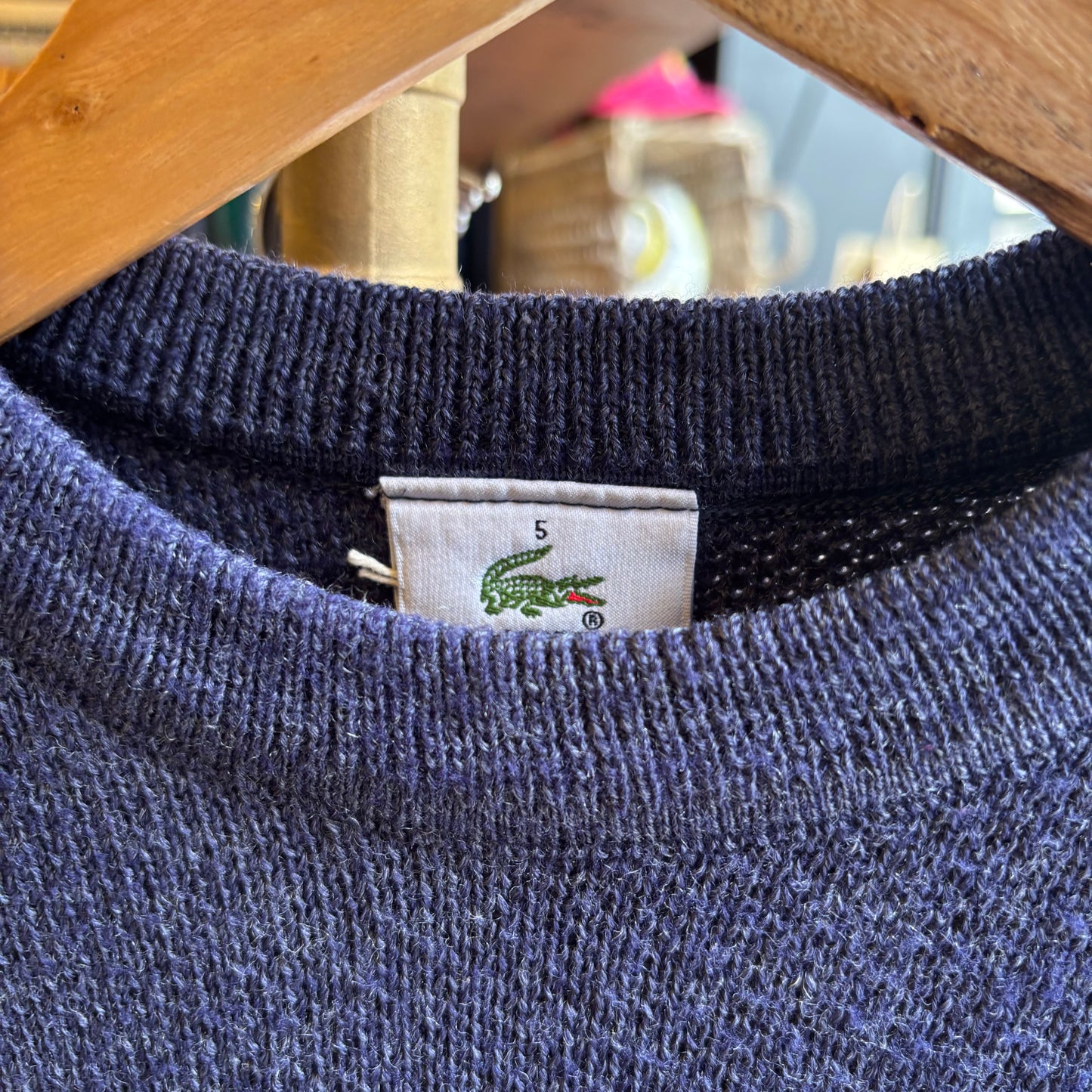 Lacoste Stripe Pullover Knit Jumper Blue (Medium)