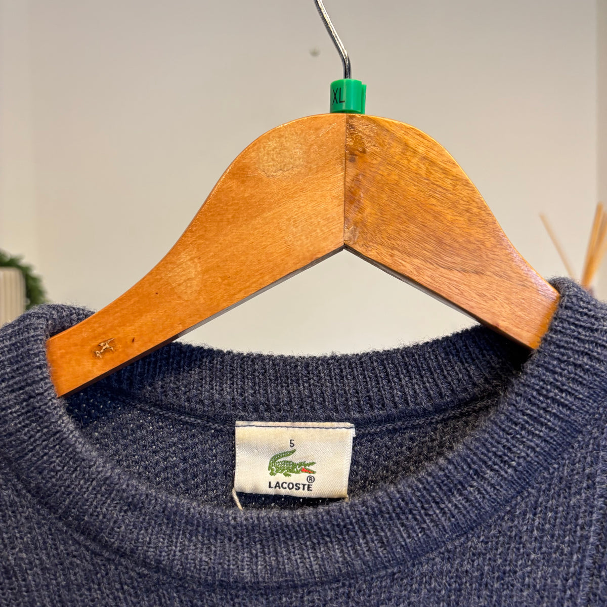 Lacoste Stripe Pullover Knit Jumper Blue (Large)