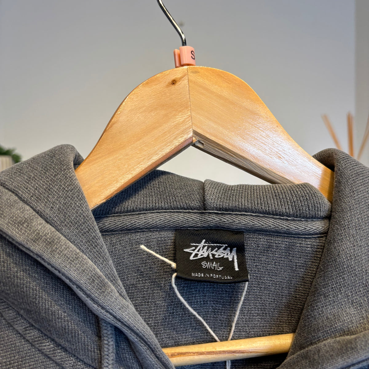 Stussy Stock Logo Pigment Dyed Full Zip Hoodie Black (Small)