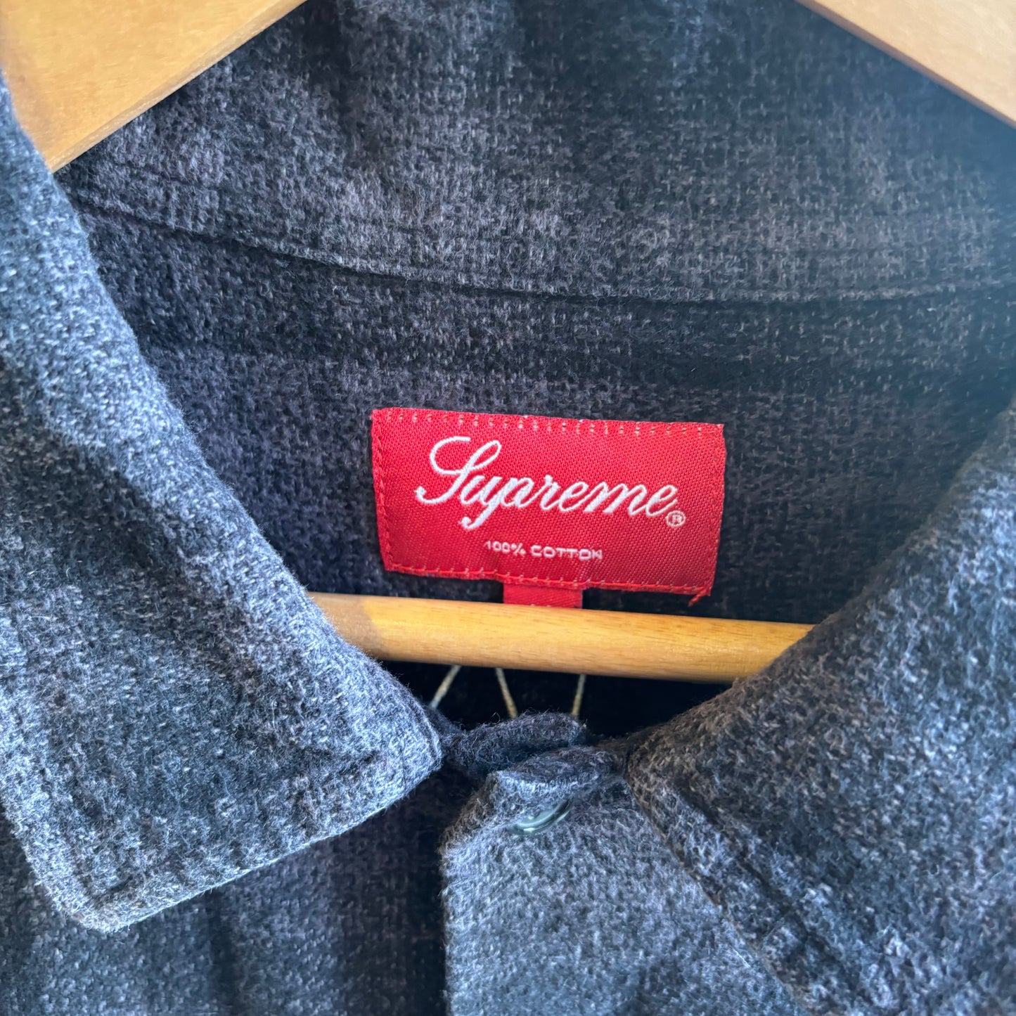 Supreme SS21 Plaid Flannel Longsleeve Shirt Black (Medium)