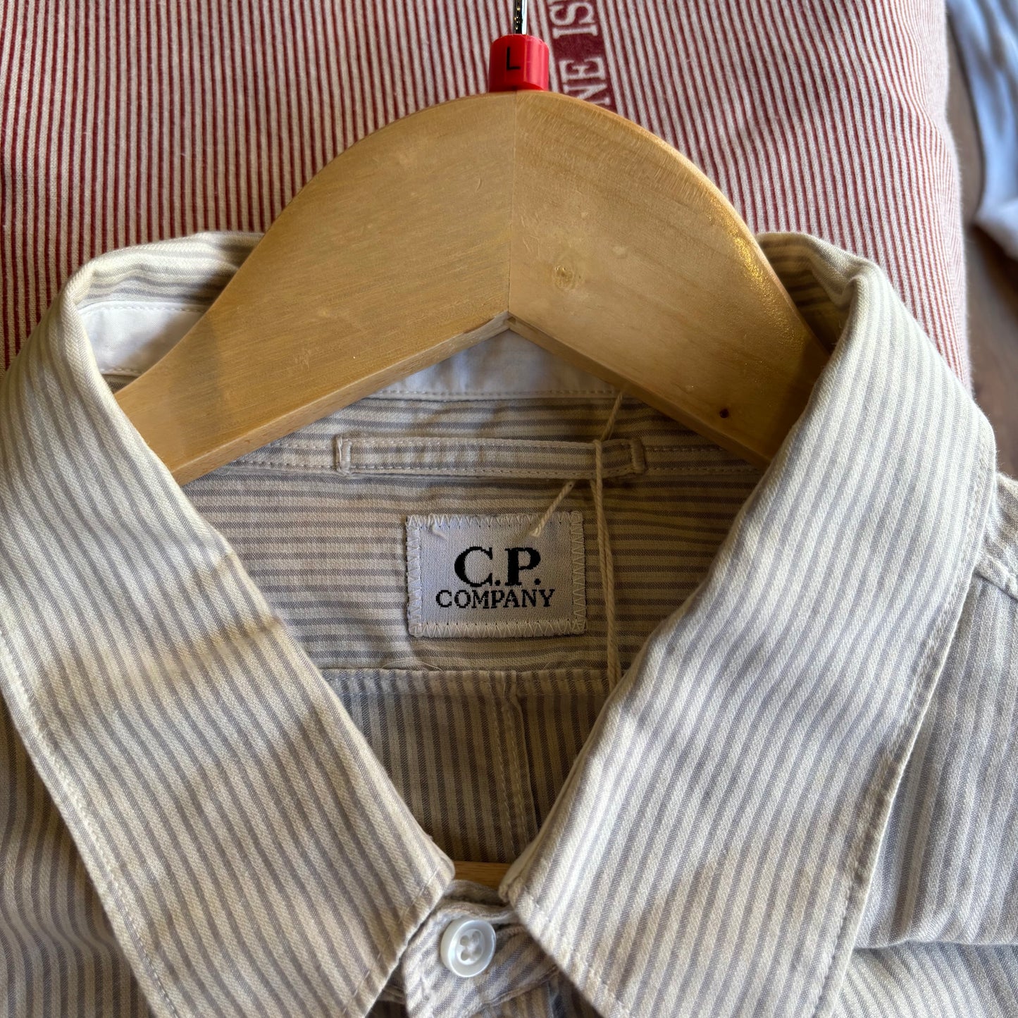 CP Company 2000's Pinstripe Button Shirt White/ Blue (XL)