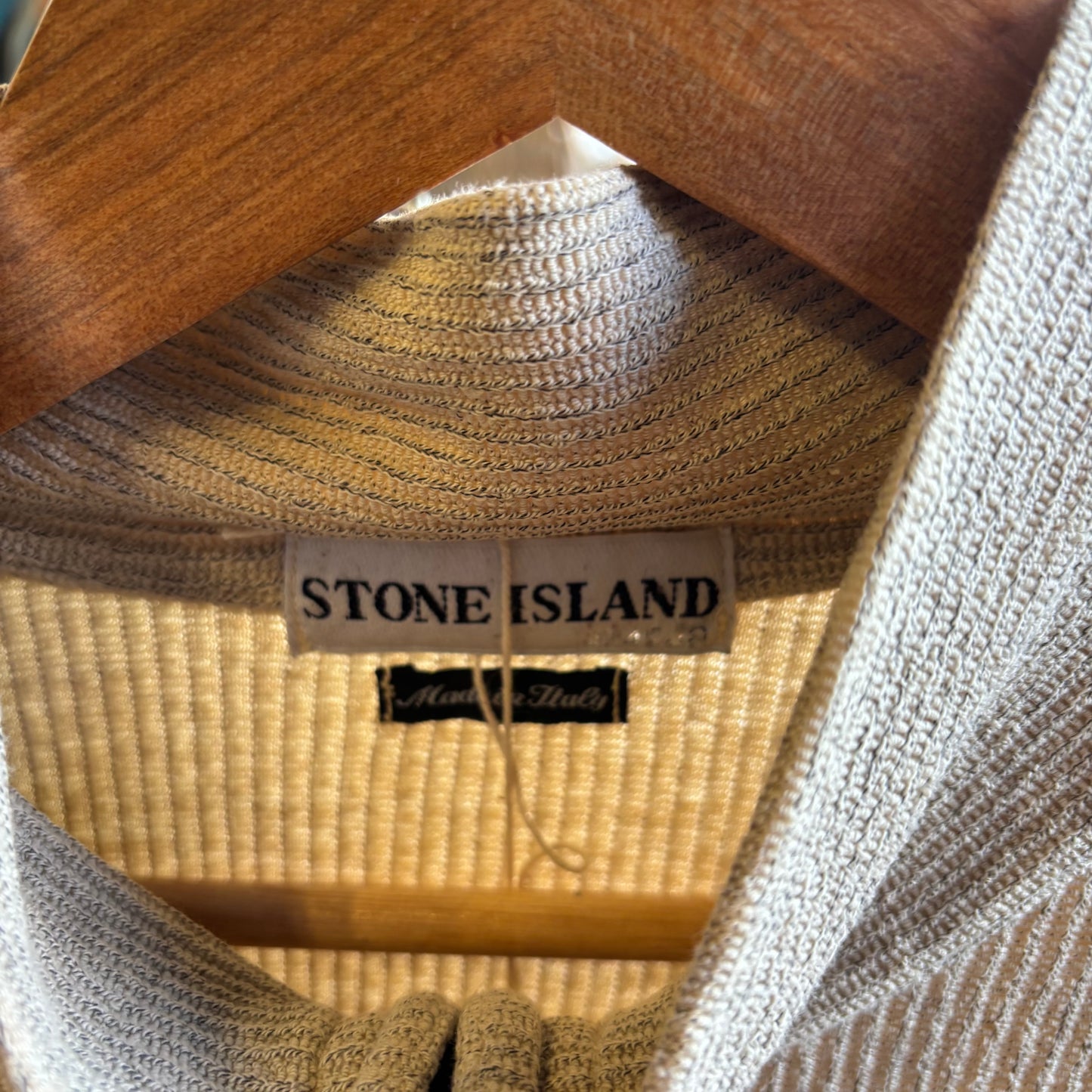 Stone Island AW03 Quarter Zip Jumper Cream (Large)