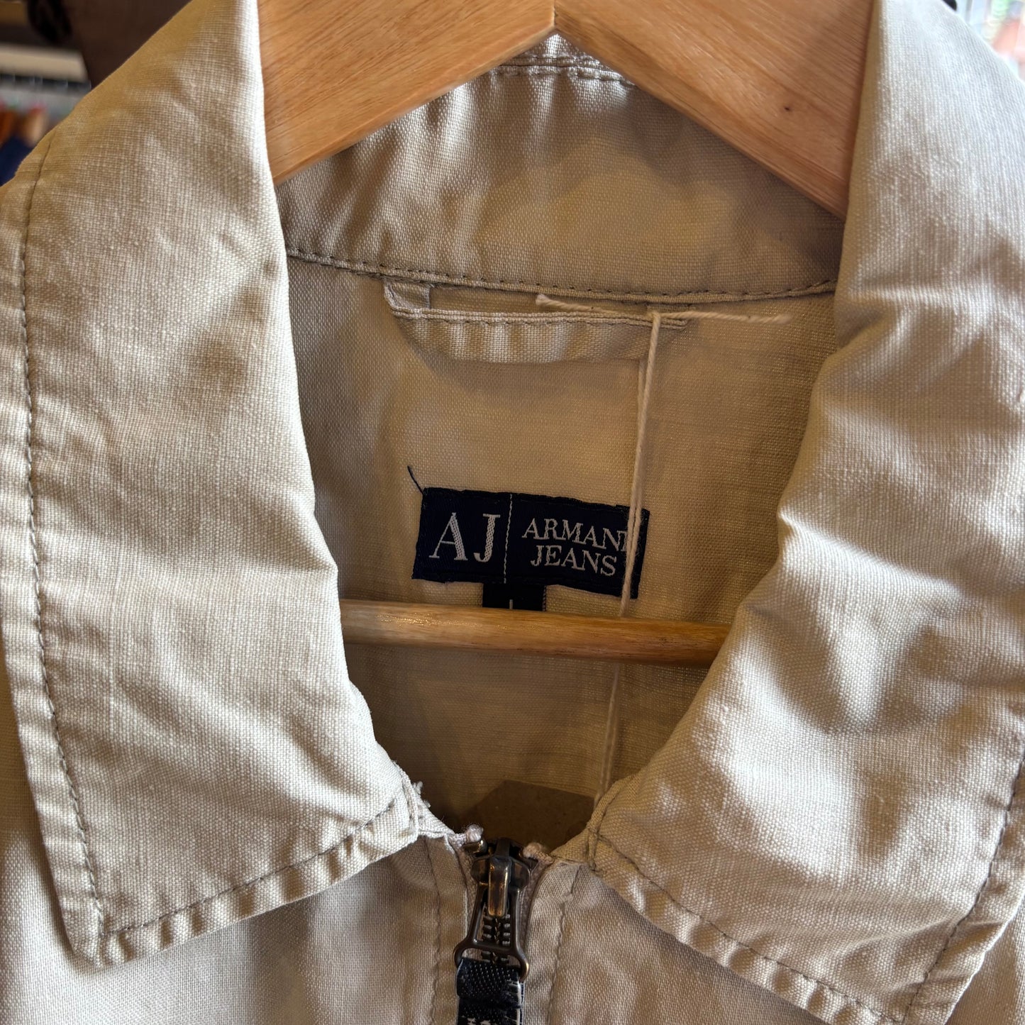 Armani Jeans Utility Zip Up Jacket Beige (Large)