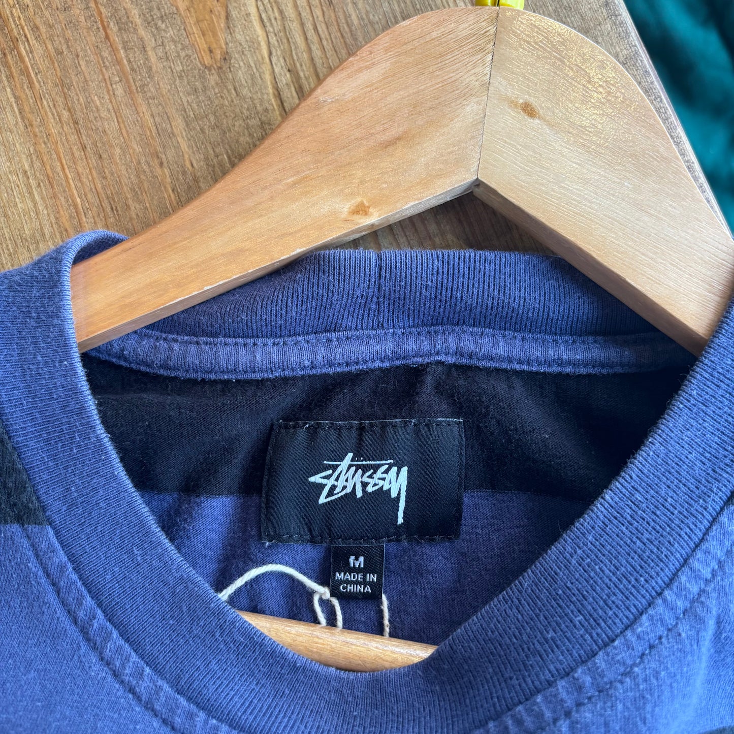 Stussy Classic Stripe Crew T-Shirt Blue/ Black (Medium)
