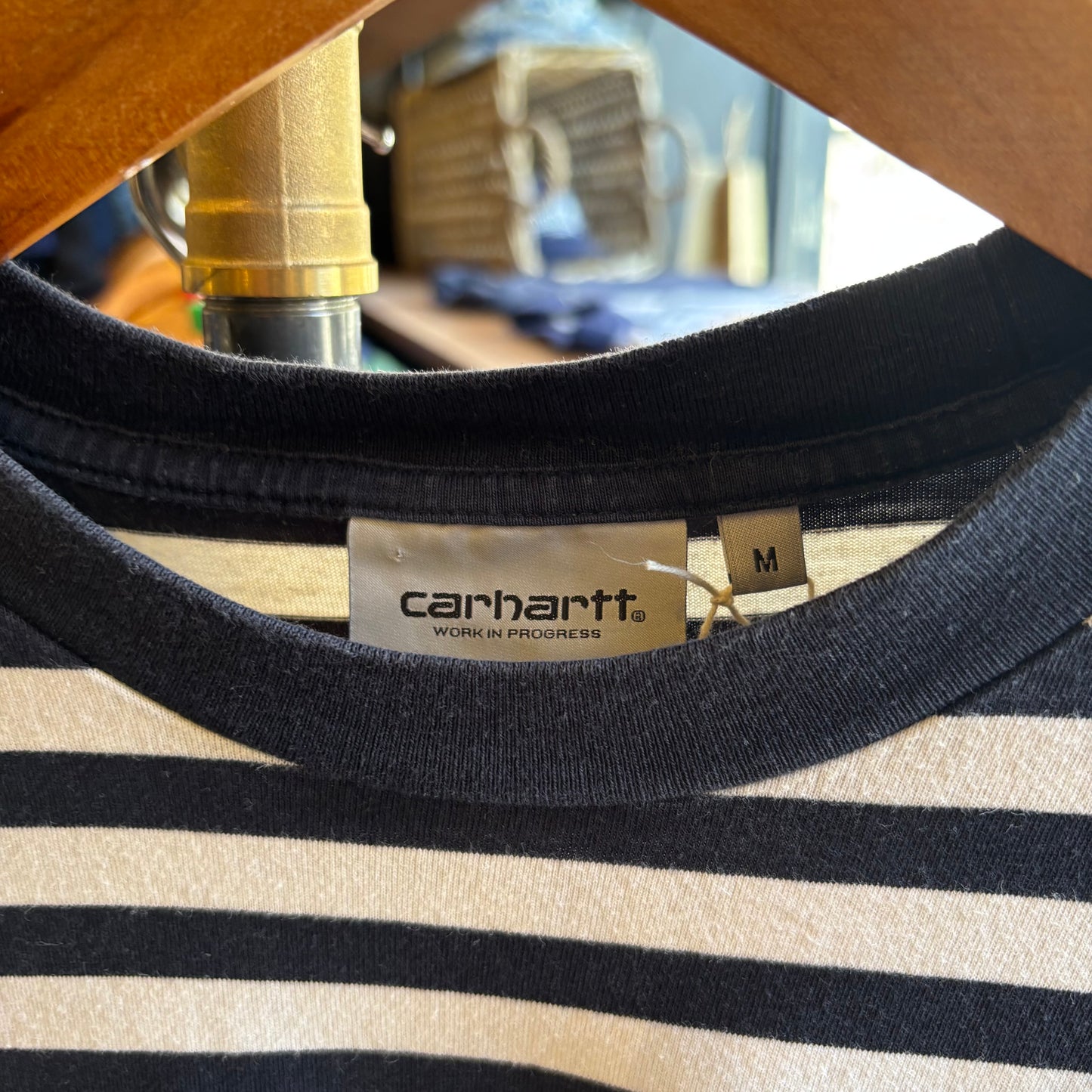 Carhartt Scotty Striped Pocket T-Shirt Navy/ White (Medium)