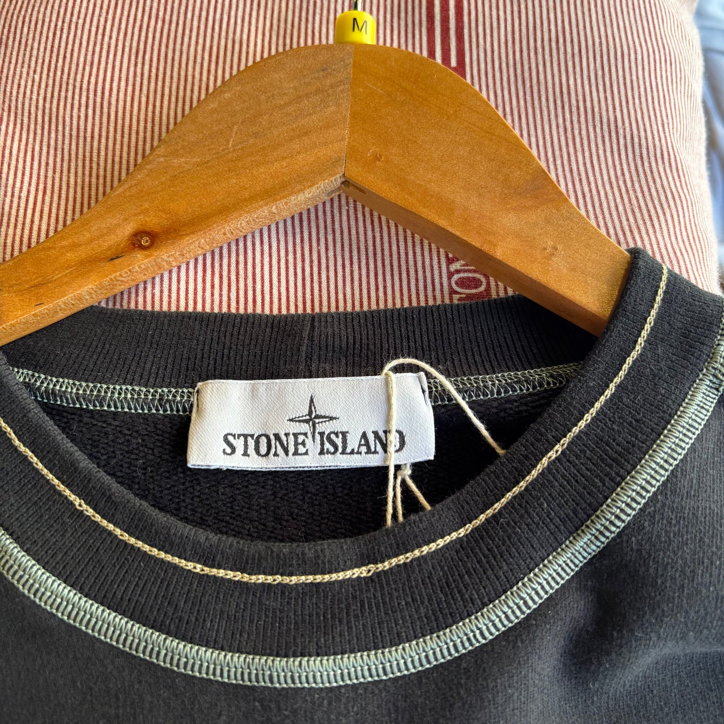 Stone Island A/W 2023 Contrast Stitch Sweatshirt Black (Medium)