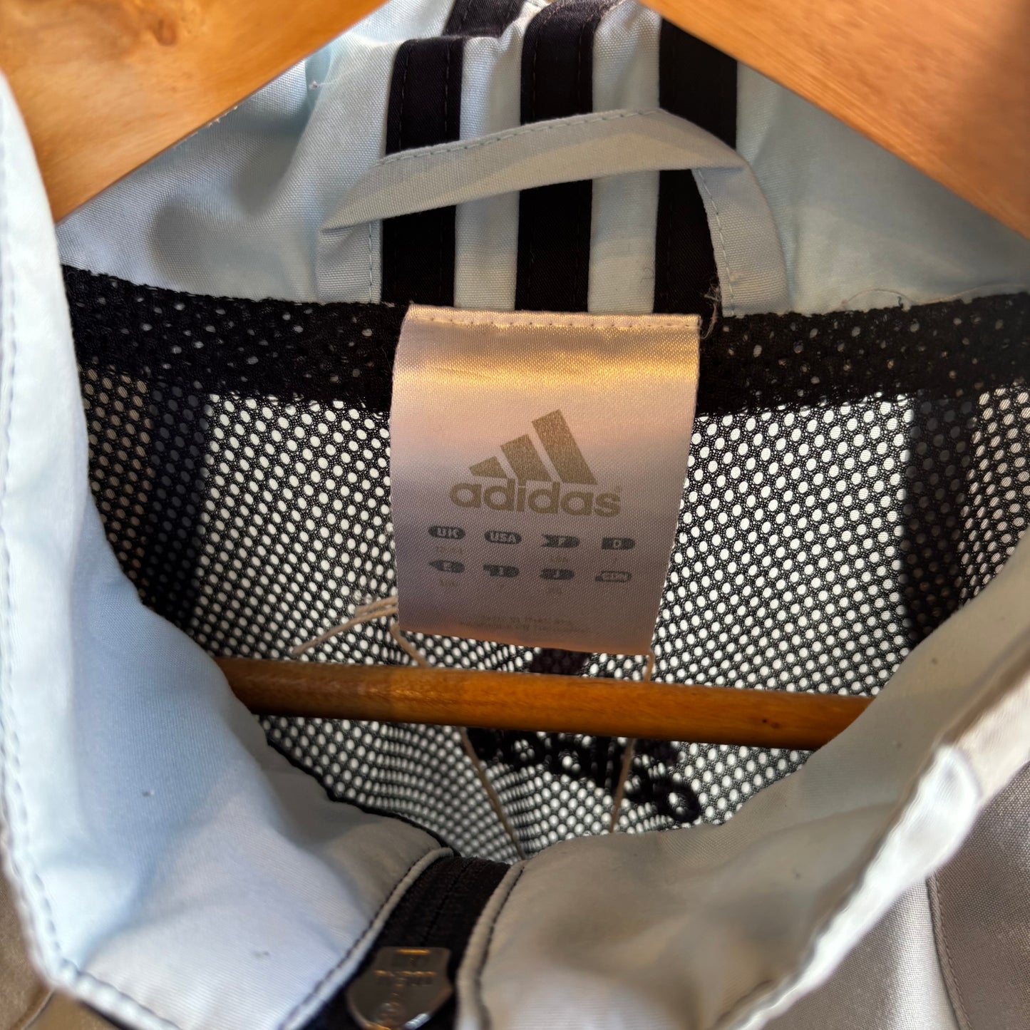 Adidas Windbreaker Zip Up Track Jacket Grey/ Blue (XL)
