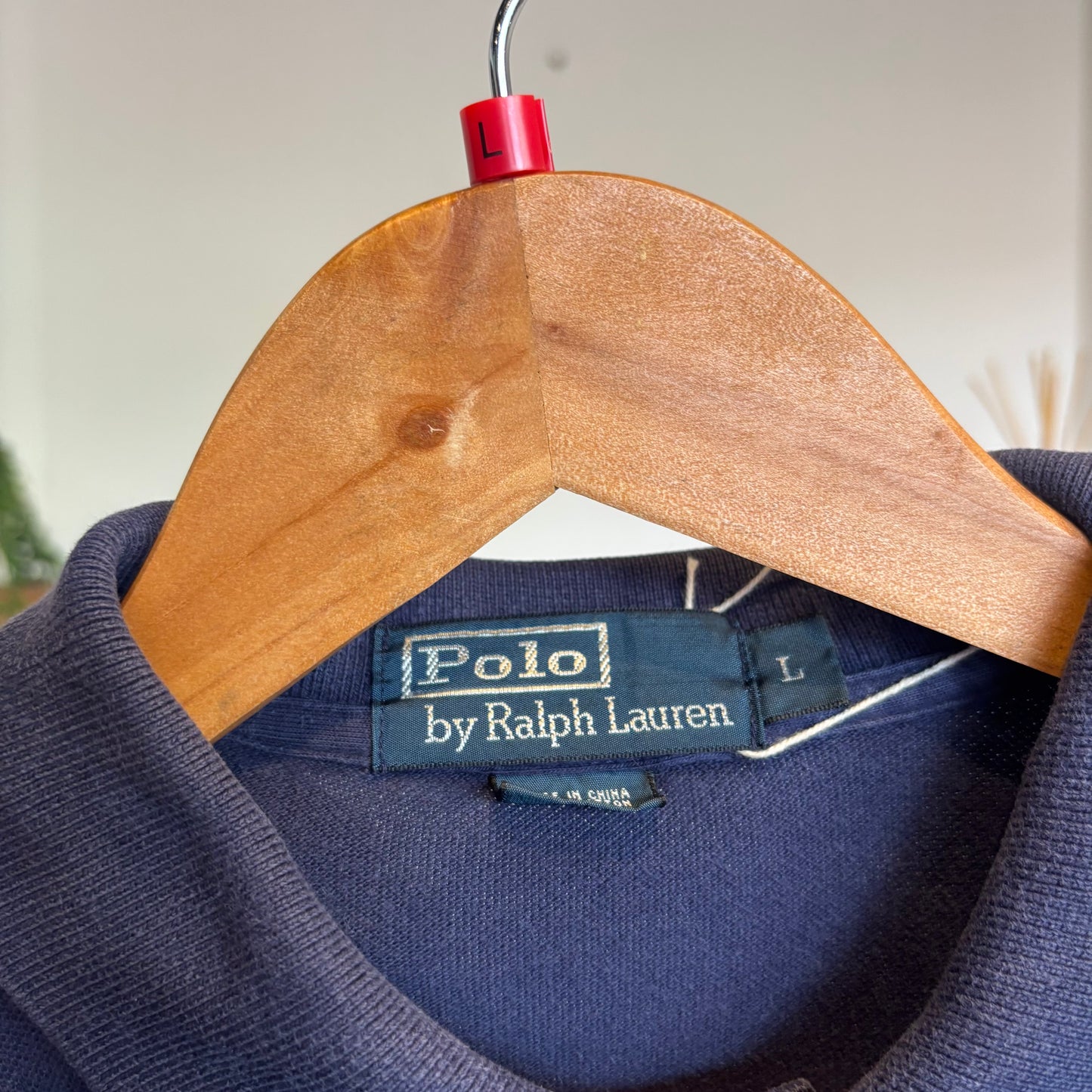 Ralph Lauren Longsleeve Polo Shirt Navy/ Green (Large)