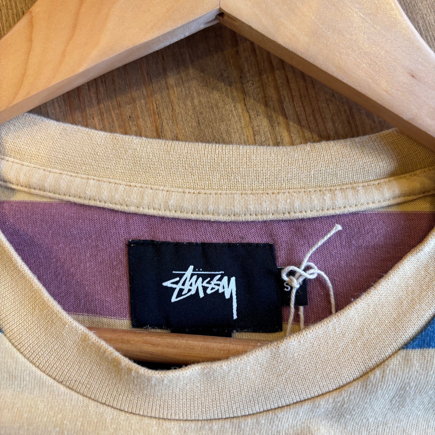 Stussy Bold Stripe Pocket T-Shirt Yellow (Small)