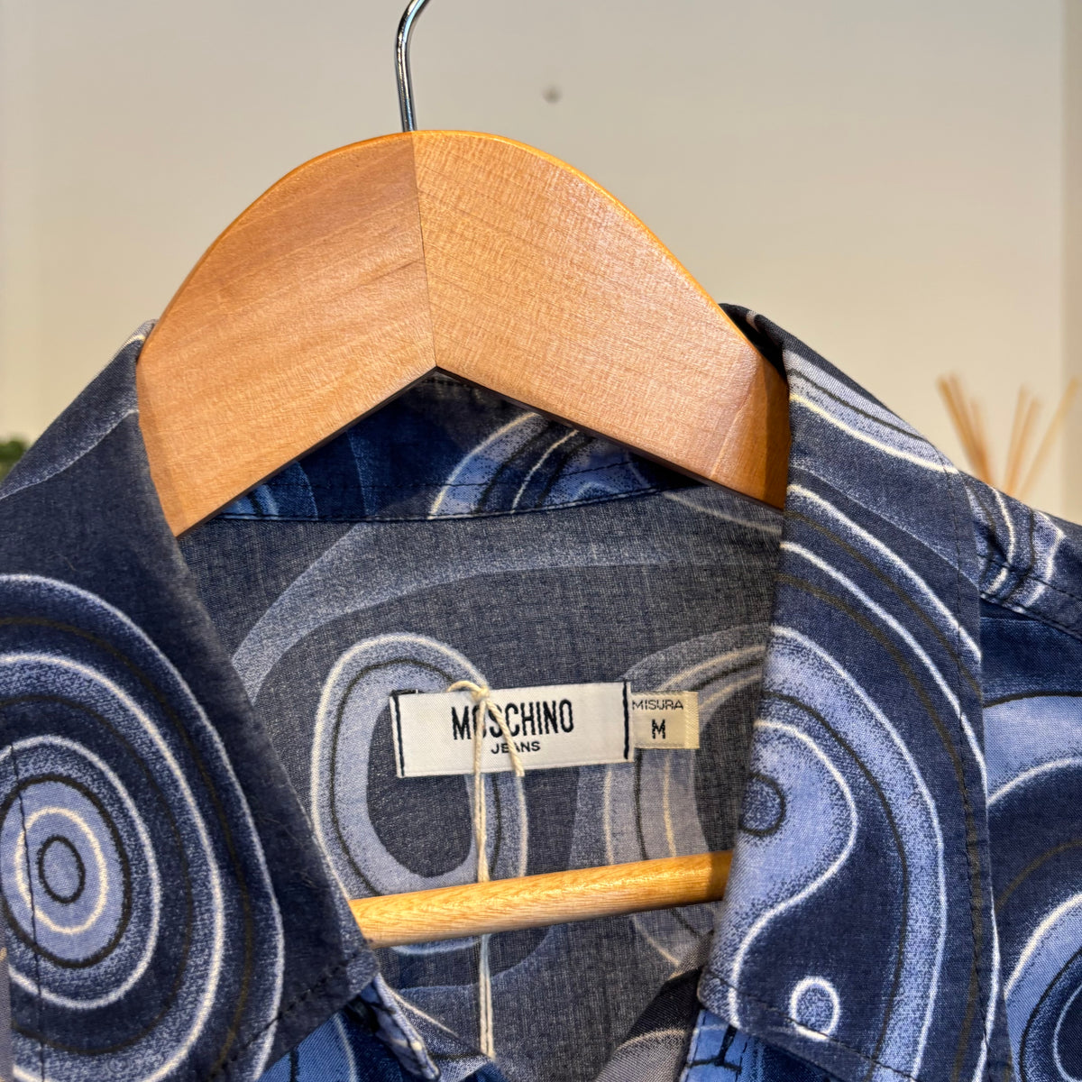 Moschino Jeans Lightgweight Button Shirt Blue (Large)
