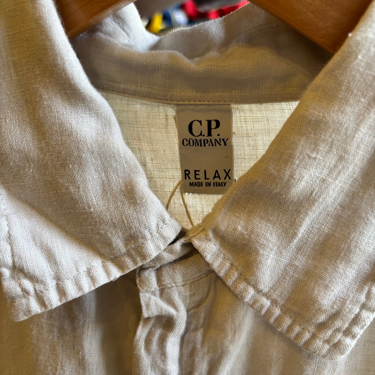 CP Company Relax S/S 2001 Zip Linen Shirt White (Medium)