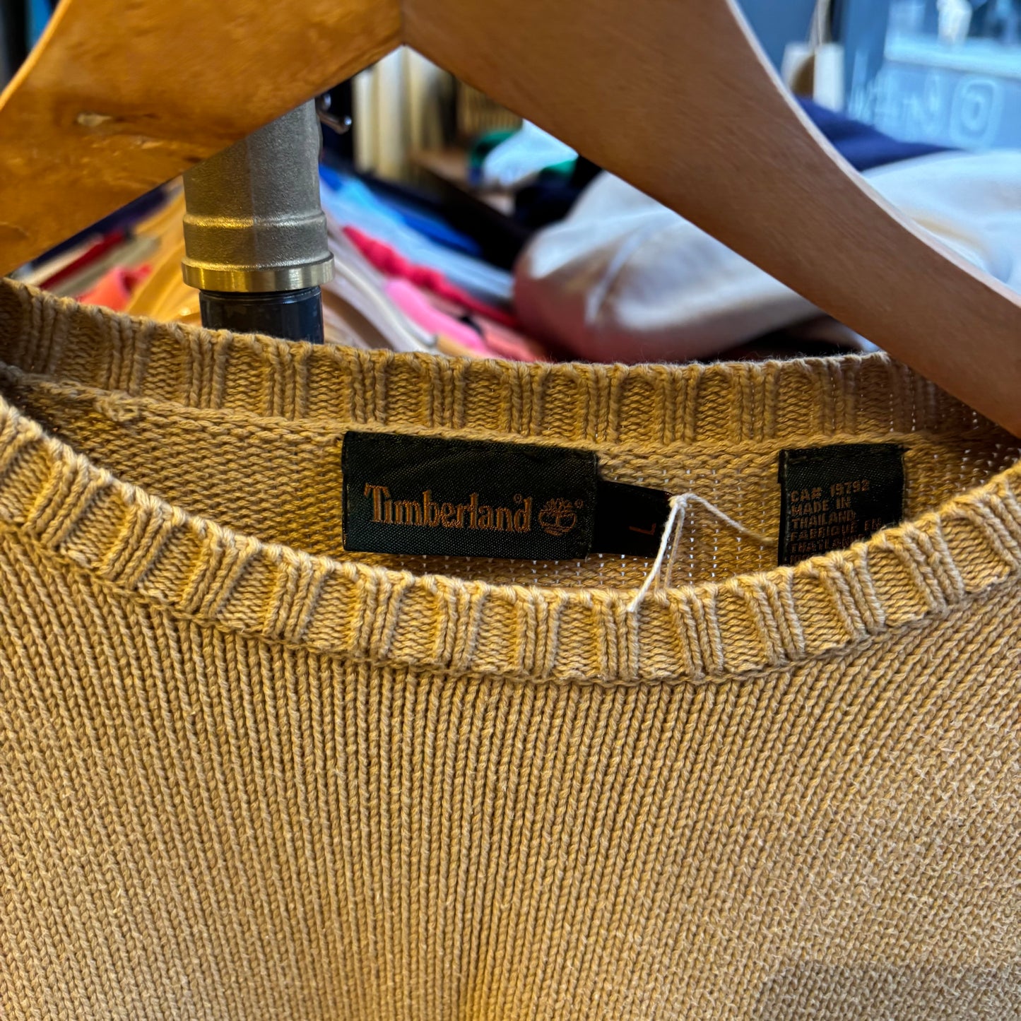 Timberland Stripe Pullover Knit Jumper Beige (XL)