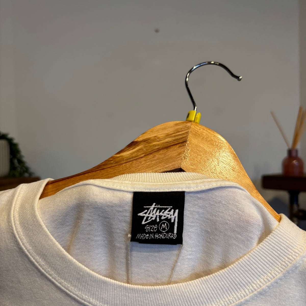 Stussy Arched Pigment Dyed T-Shirt White (Medium)