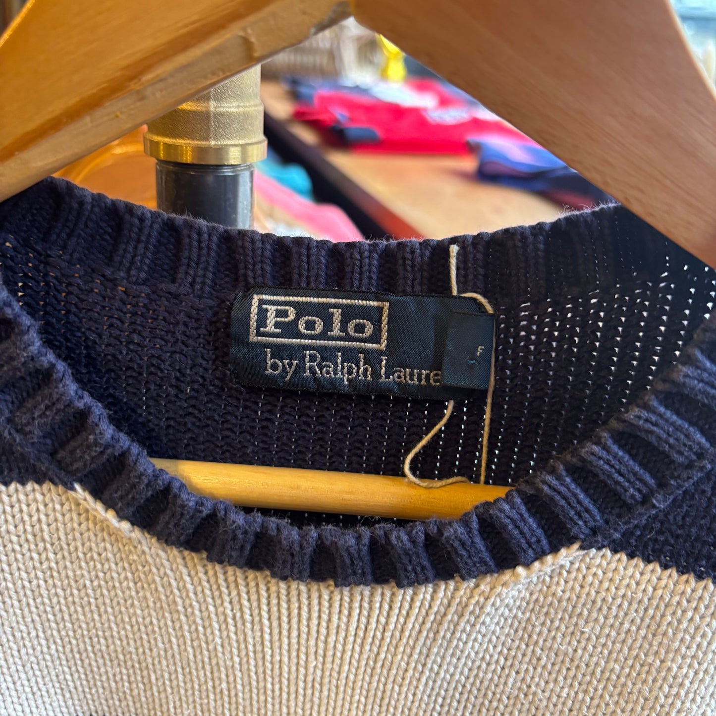 Ralph Lauren Stripe Pullover Knit Jumper Navy/ Cream (XL)