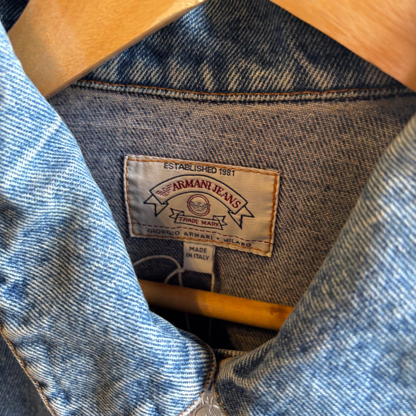 Armani Jeans Button Up Denim Jacket Blue (Medium)