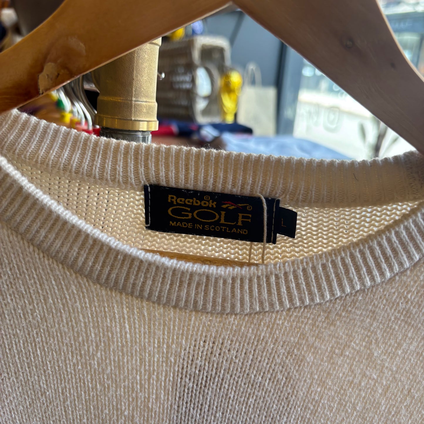Reebok Golf Pullover Knit Jumper Cream (XL)