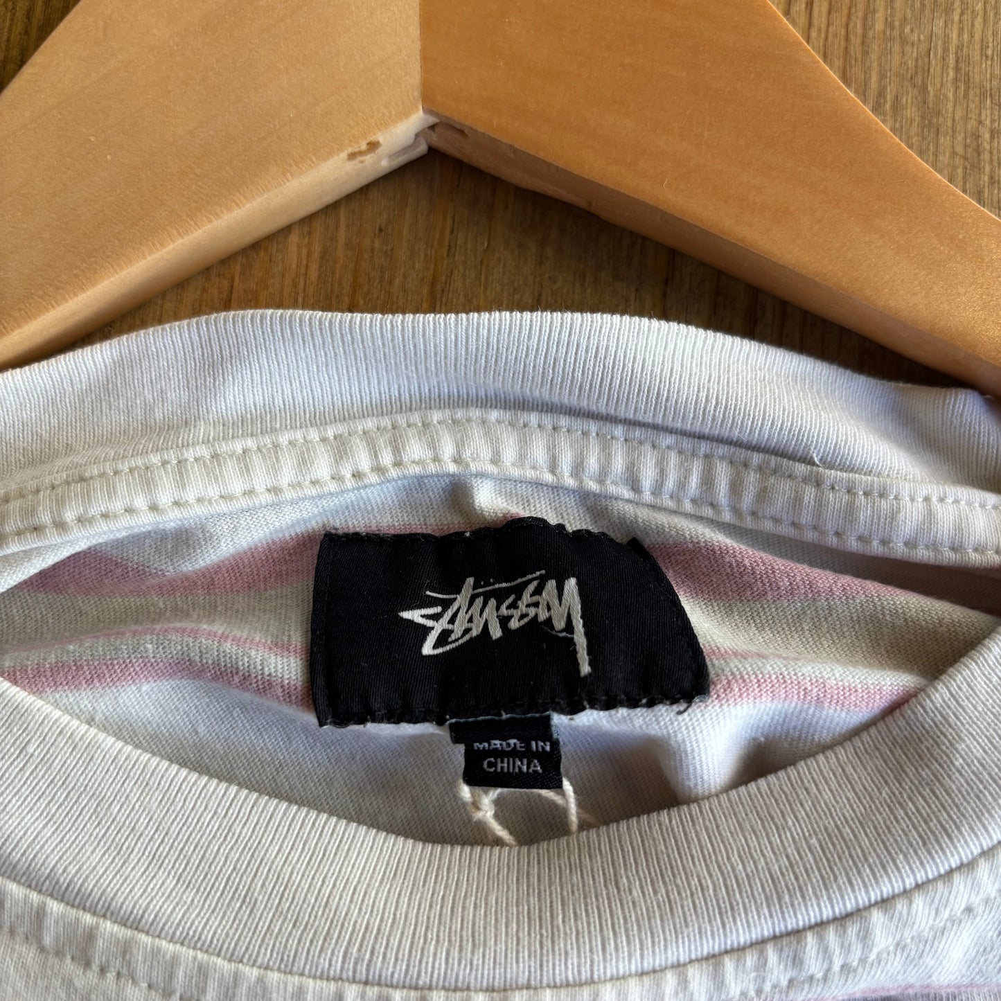 Stussy Harbour Stripe T-Shirt White (Medium)