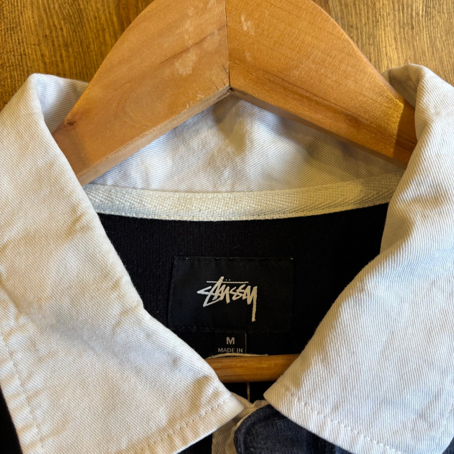 Stussy Vert Stripe Longsleeve Rugby Shirt Black (Medium)