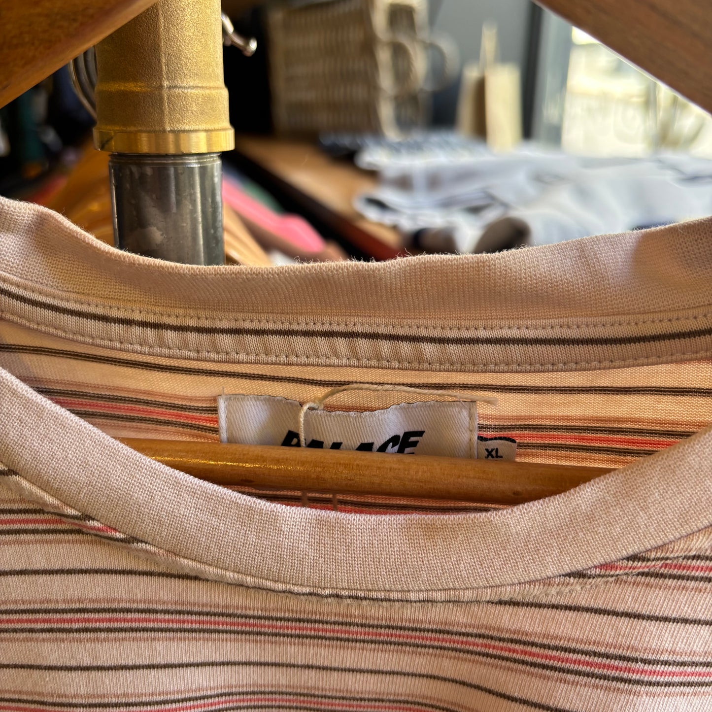 Palace SS24 Boxy Stripe T-Shirt Brown (XL)