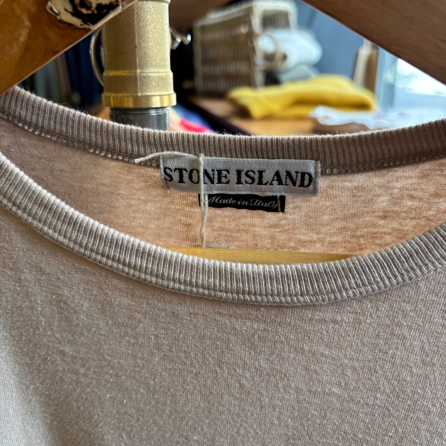 Stone Island SS00 Spellout T-Shirt Beige (Medium)