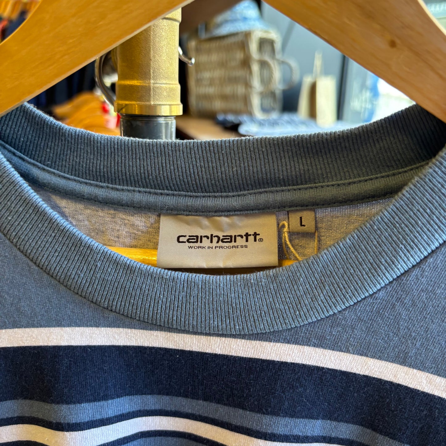 Carhartt Corfield Stripe T-Shirt Blue (Large)