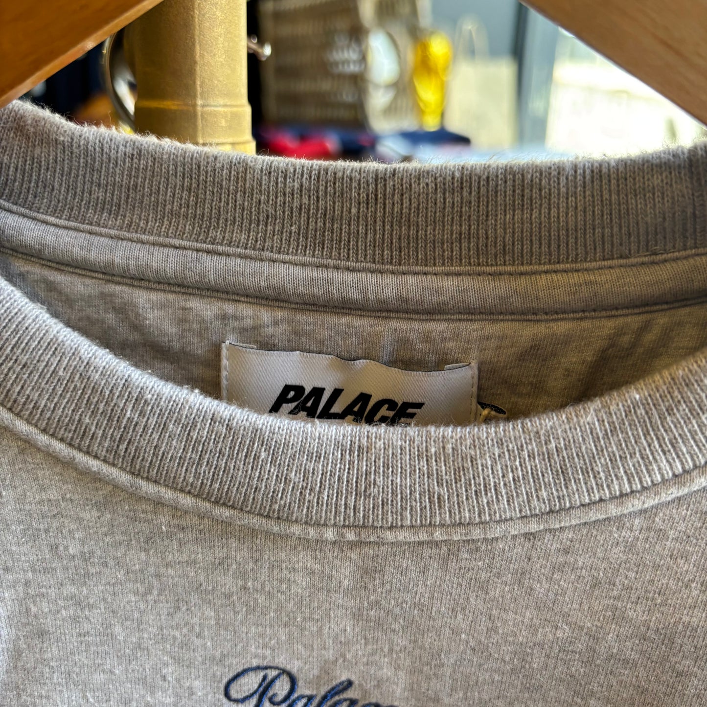 Palace FW22 Varsity Applique Crew Sweatshirt Grey (XL)