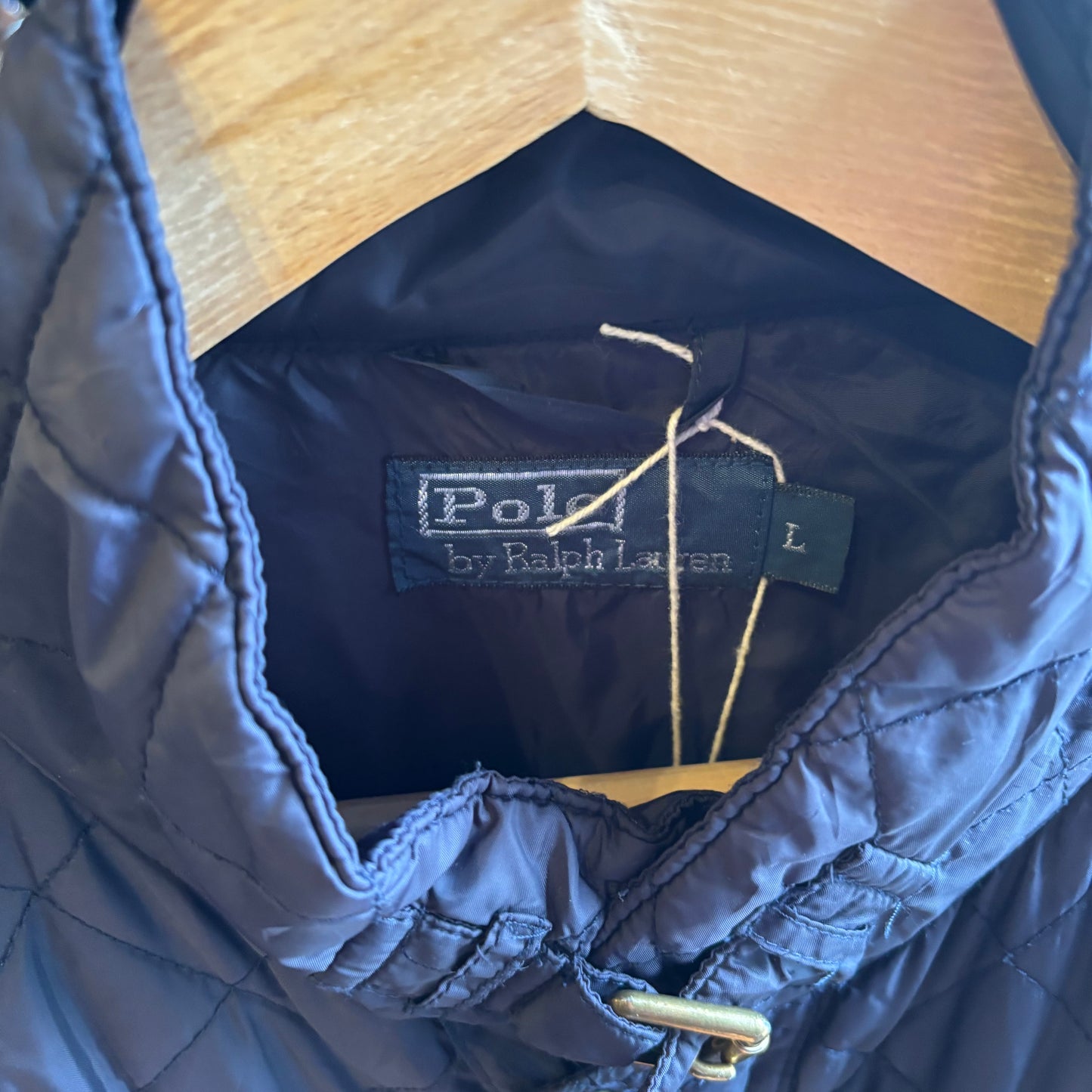 Ralph Lauren Quilted Padded Button Up Jacket Navy (Large)