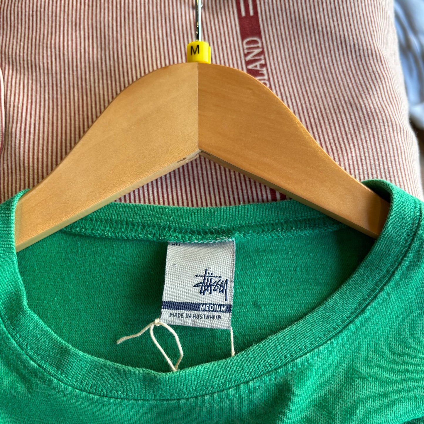 Stussy 2000's Graphic Spellout T-Shirt Green (Medium)