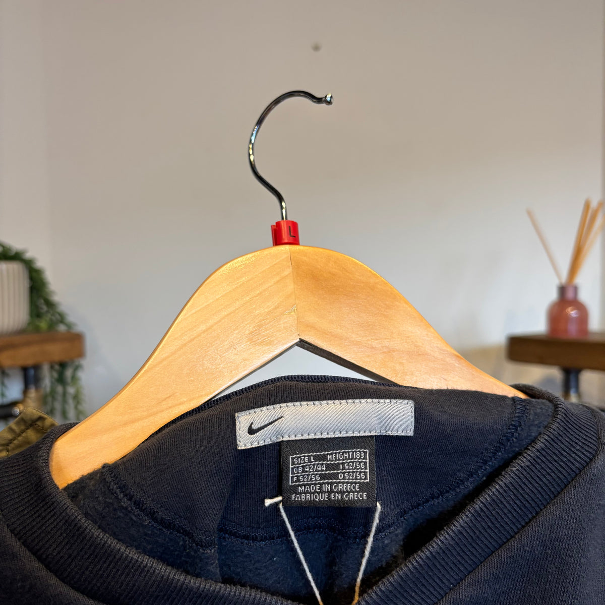 Nike Y2K Swoosh V Neck Sweatshirt Navy (Large)