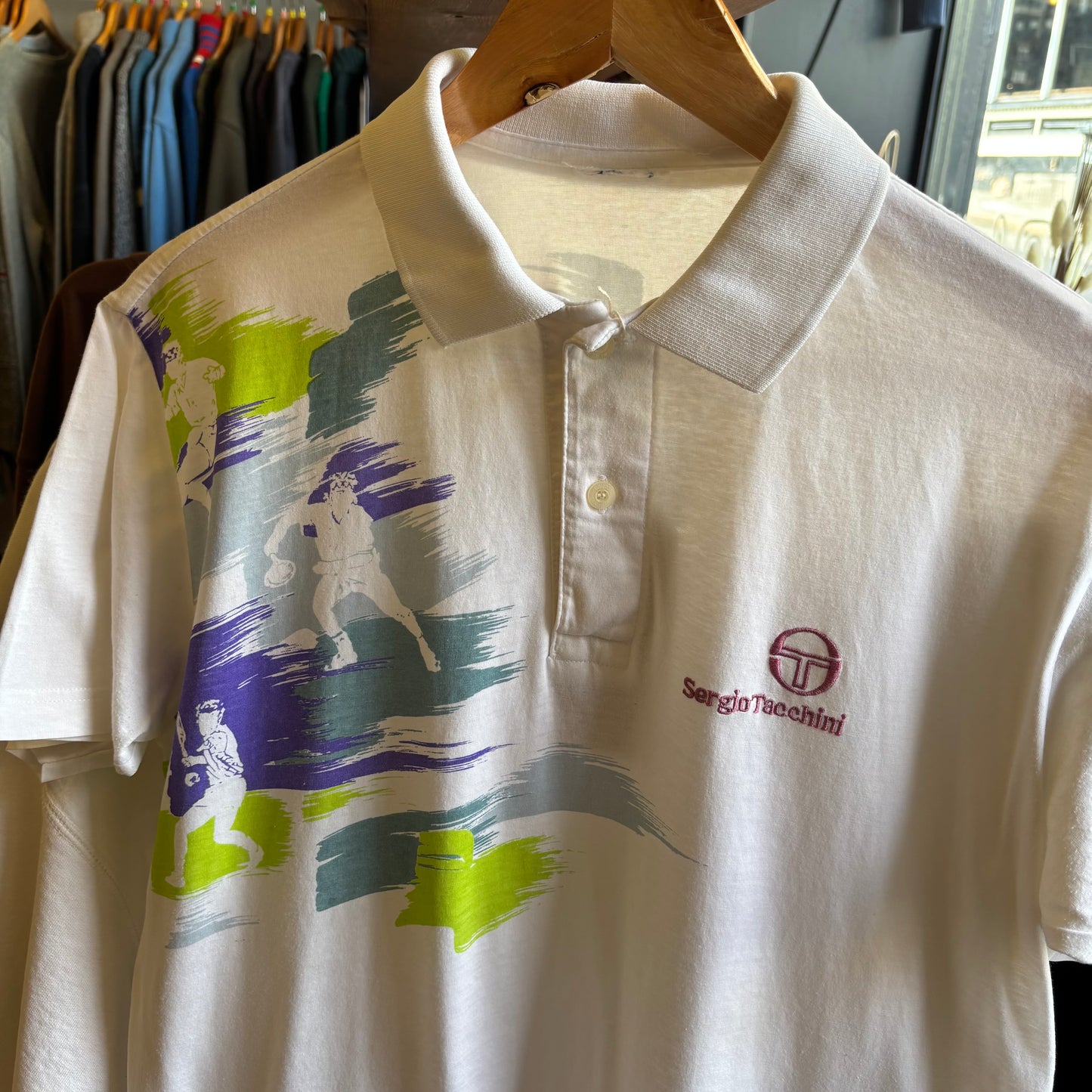 Sergio Tacchini Tennis Polo Shirt White (Medium)