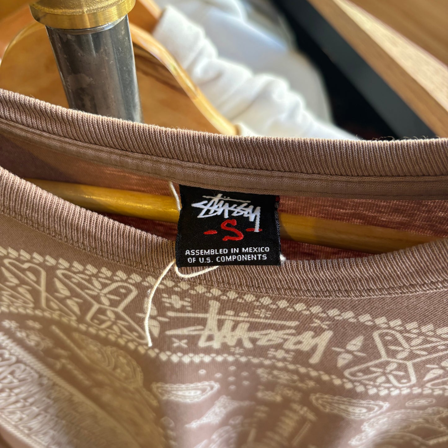 Stussy Paisley Print Longsleeve T-Shirt Brown (Small)