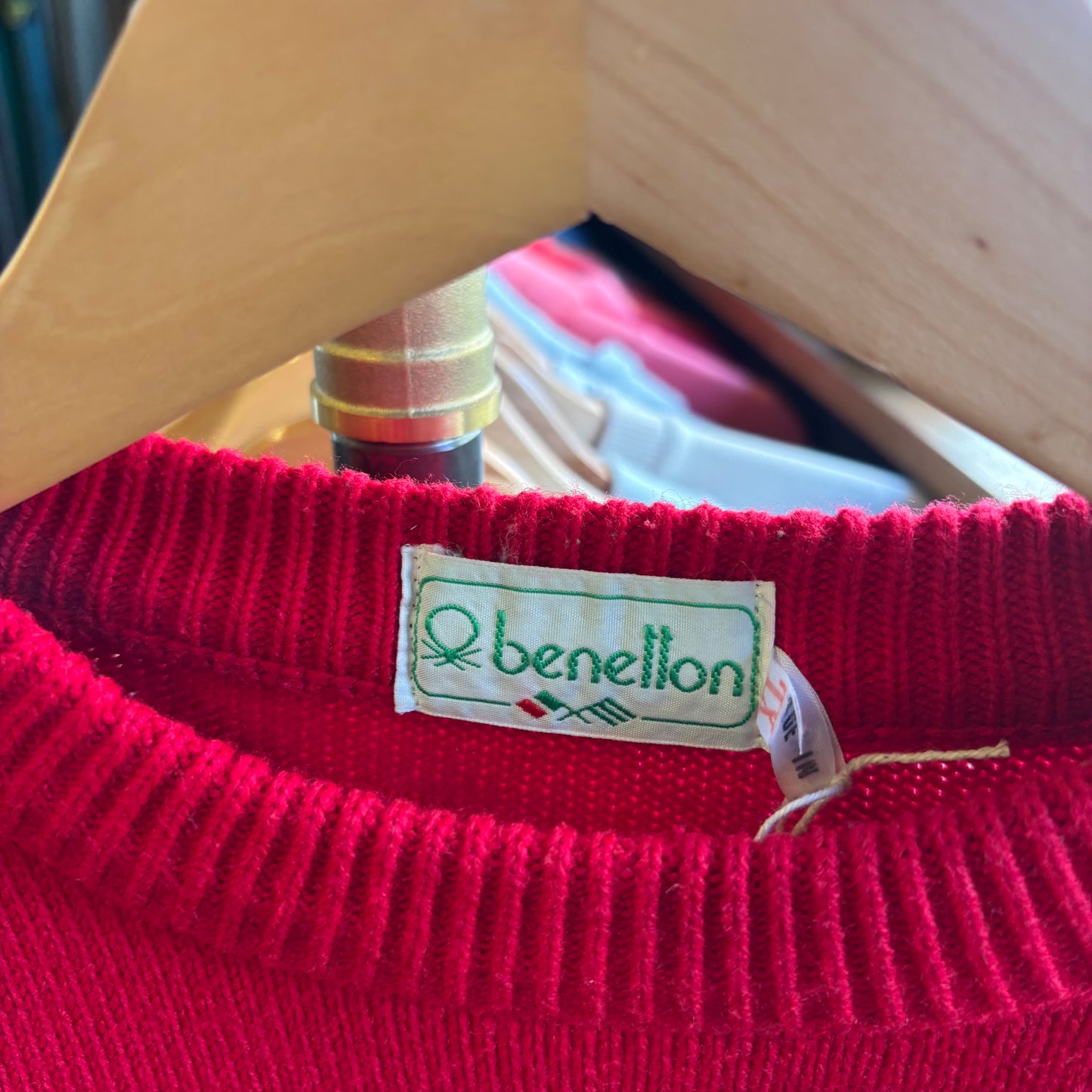 Benetton Spellout Oversized Pullover Knit Jumper (XL)