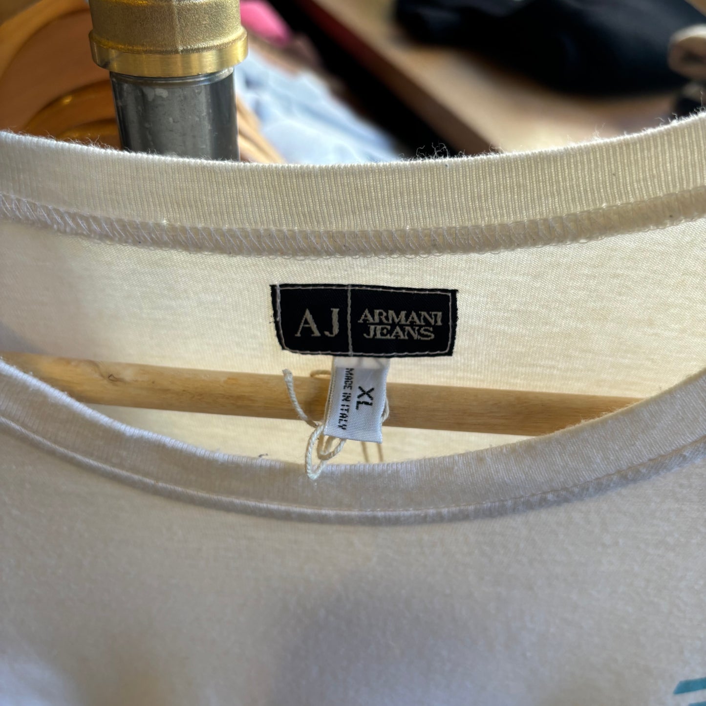 Armani Jeans Longsleeve Stitch Logo T-Shirt White (Large)