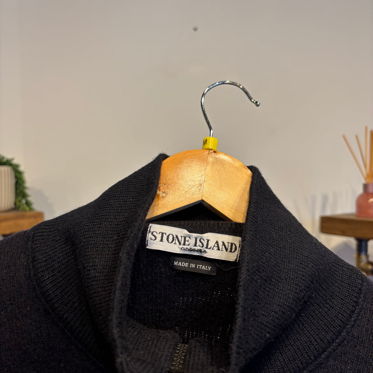 Stone Island A/W 2003 Full Zip Knit Jumper Black (Medium)