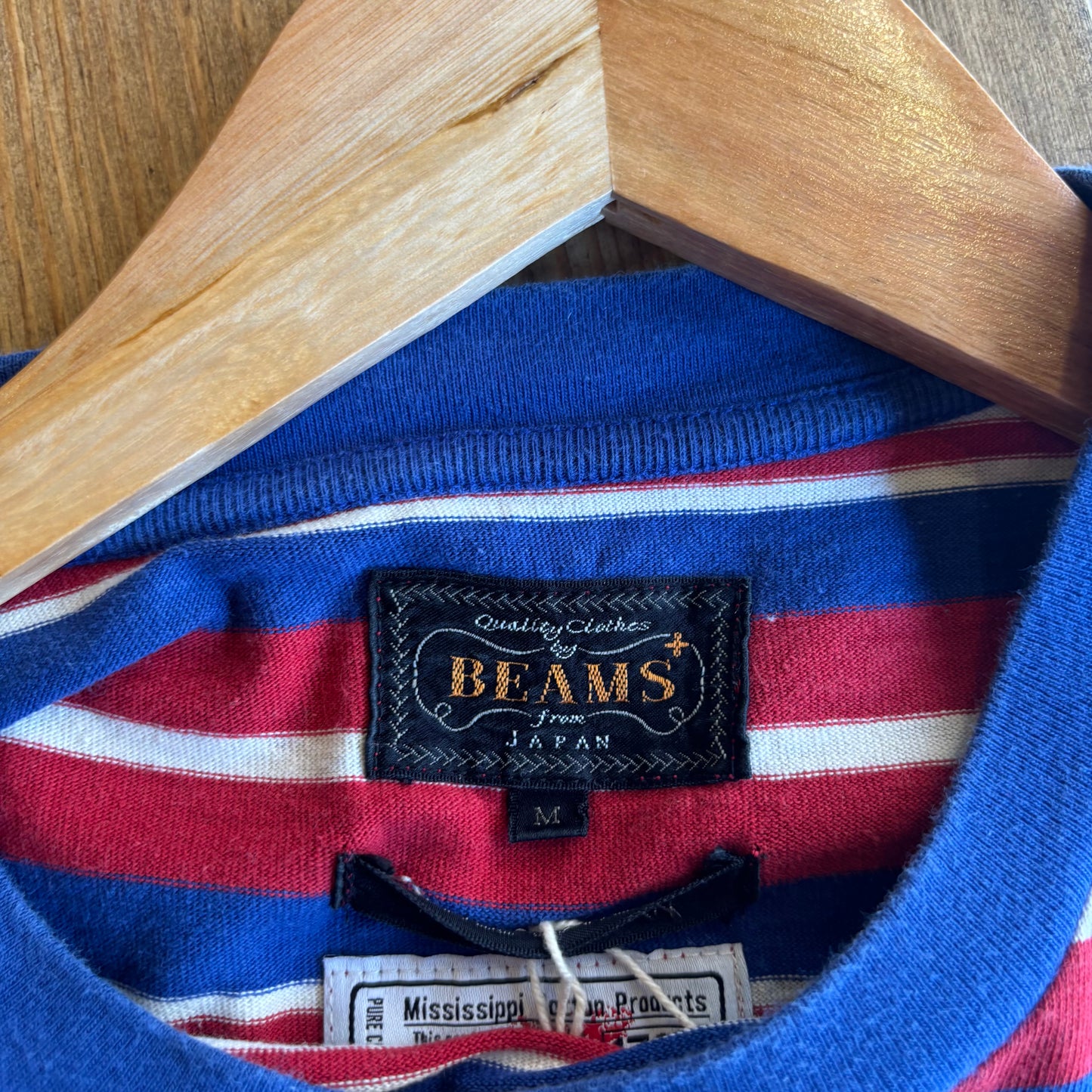 Beams Plus Striped T-Shirt Red/ Blue (Medium)