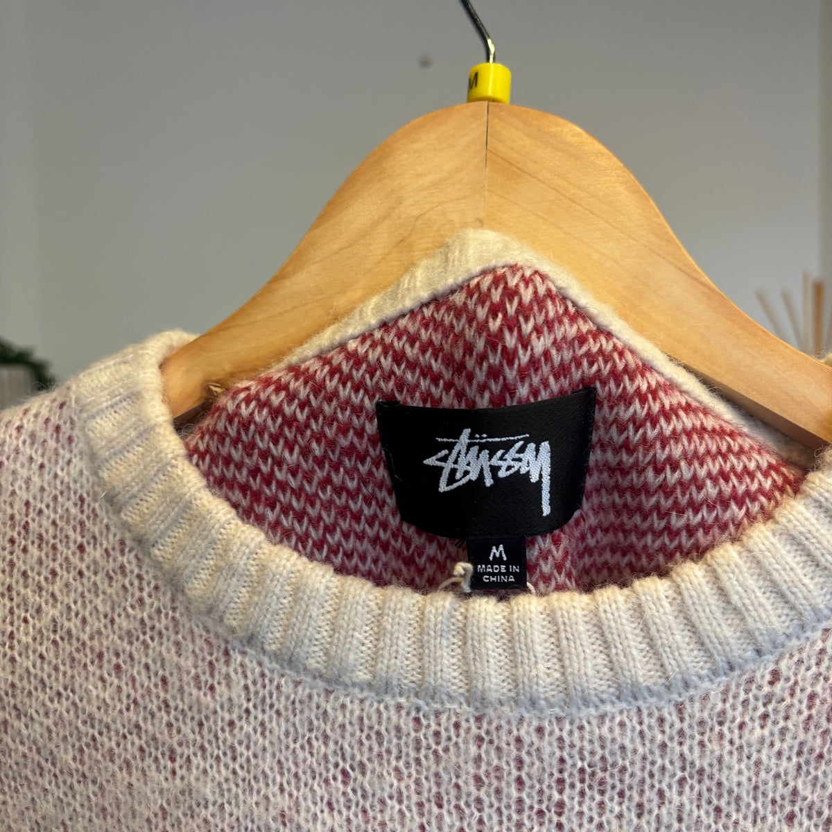 Stussy Dice Mohair Pullover Knit Jumper Cream (Medium)