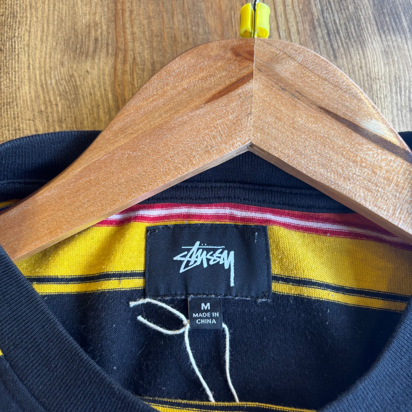 Stussy Multi Stripe T-Shirt Black (Medium)
