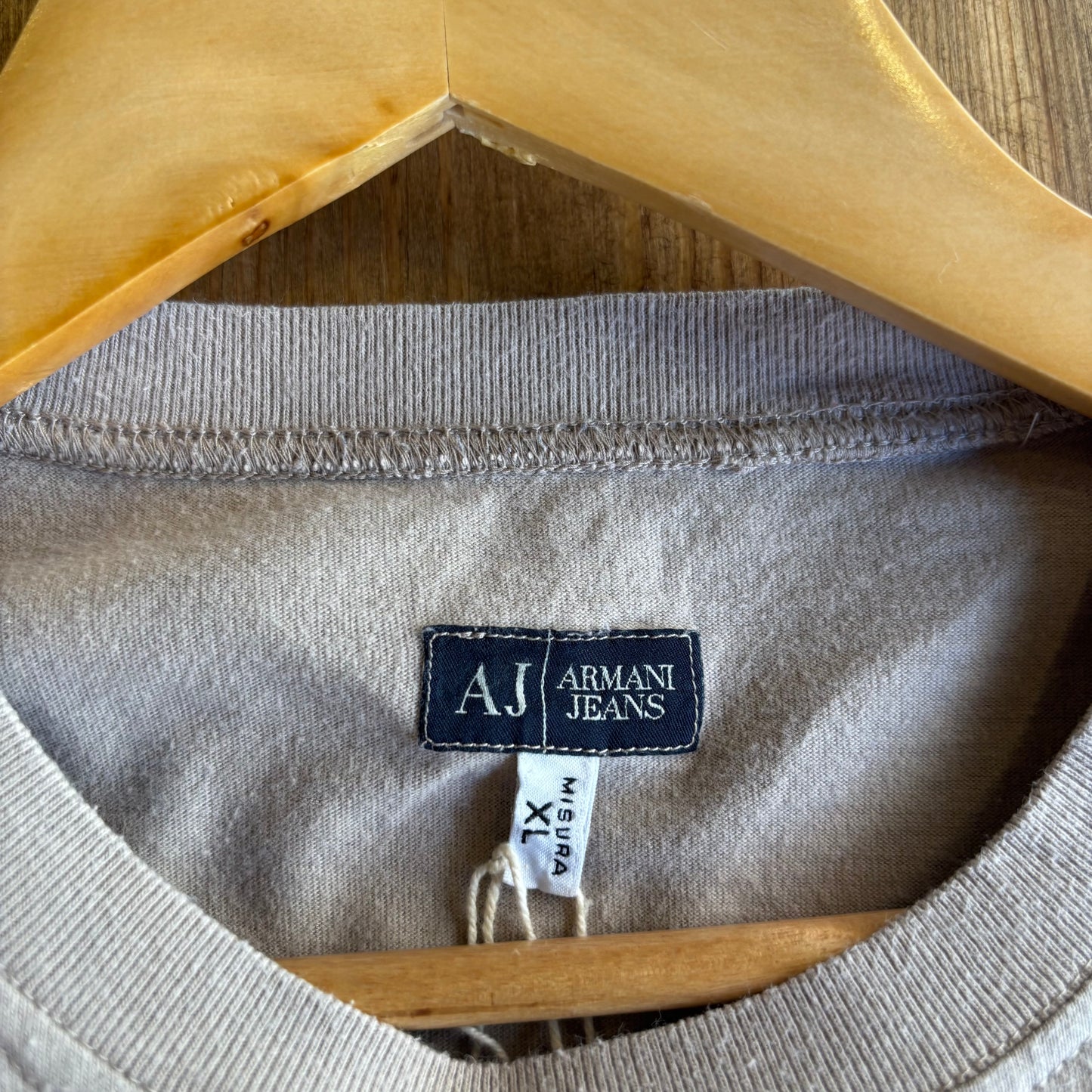 Armani Jeans Spellout Print T-Shirt Beige (Large)