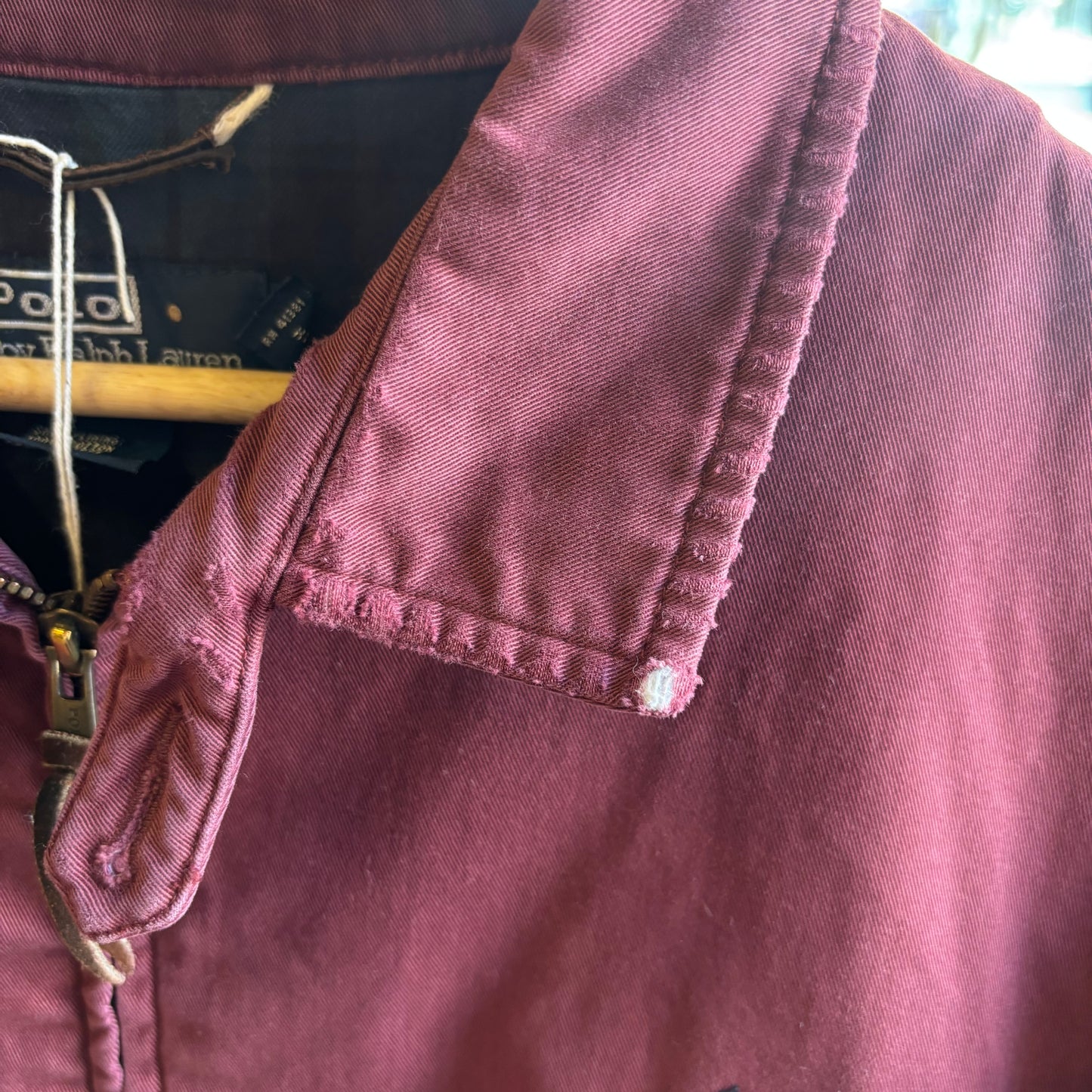 Ralph Lauren Harrington Zip Up Jacket Burgundy (Large)