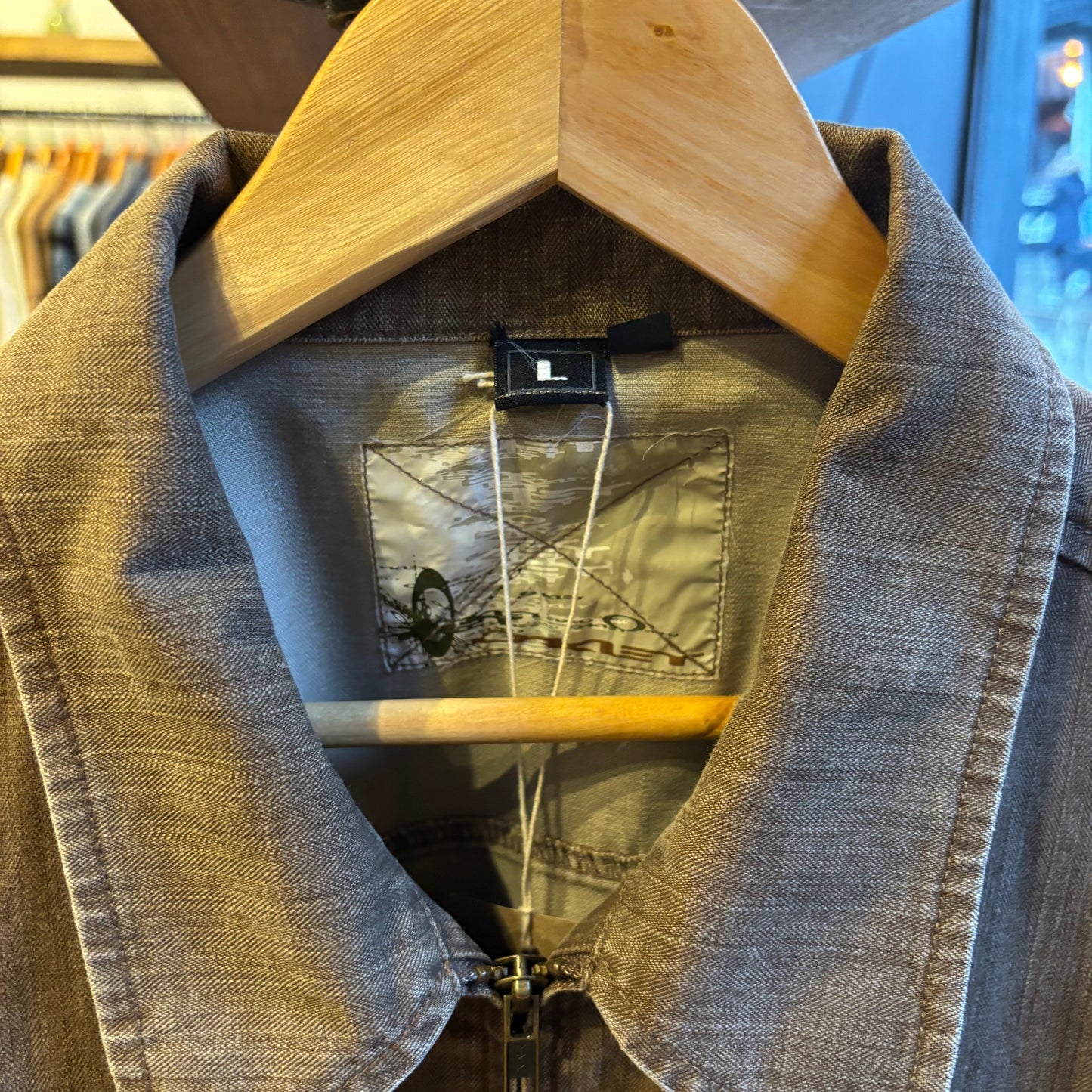Oakley Y2K Zip Up Denim Jacket Brown (Large)