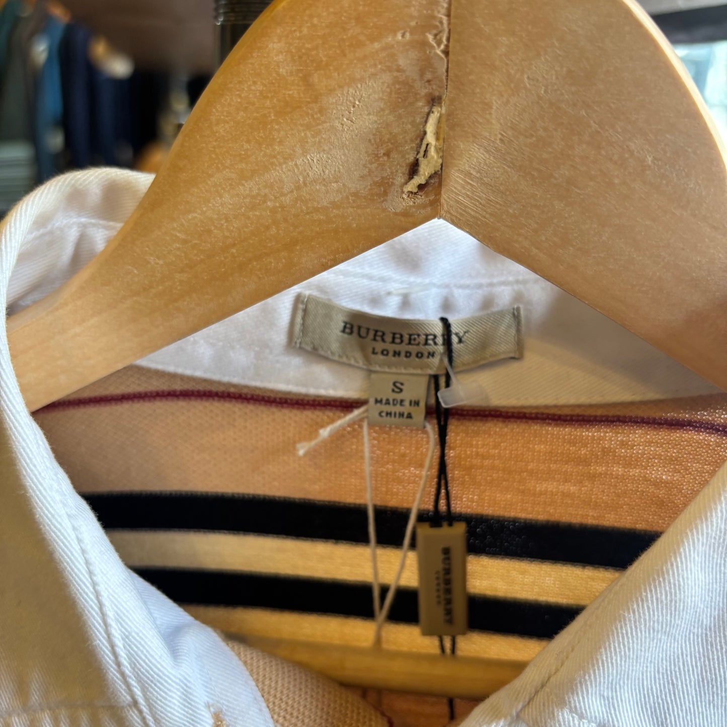 Burberry London Longsleeve Nova Check Polo Shirt (Small)