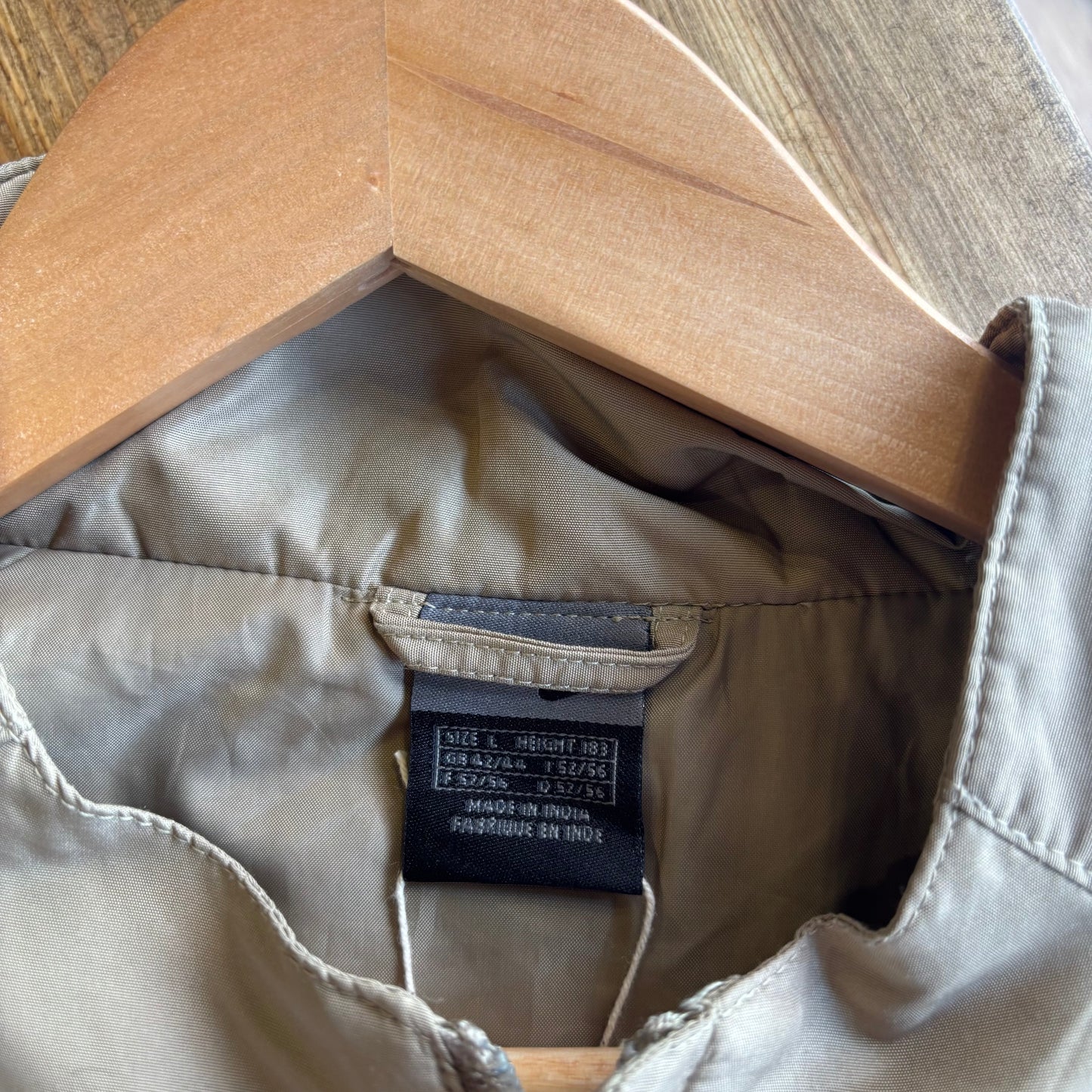 Nike T90 Zip Up Windbreaker Track Jacket Beige (Large)