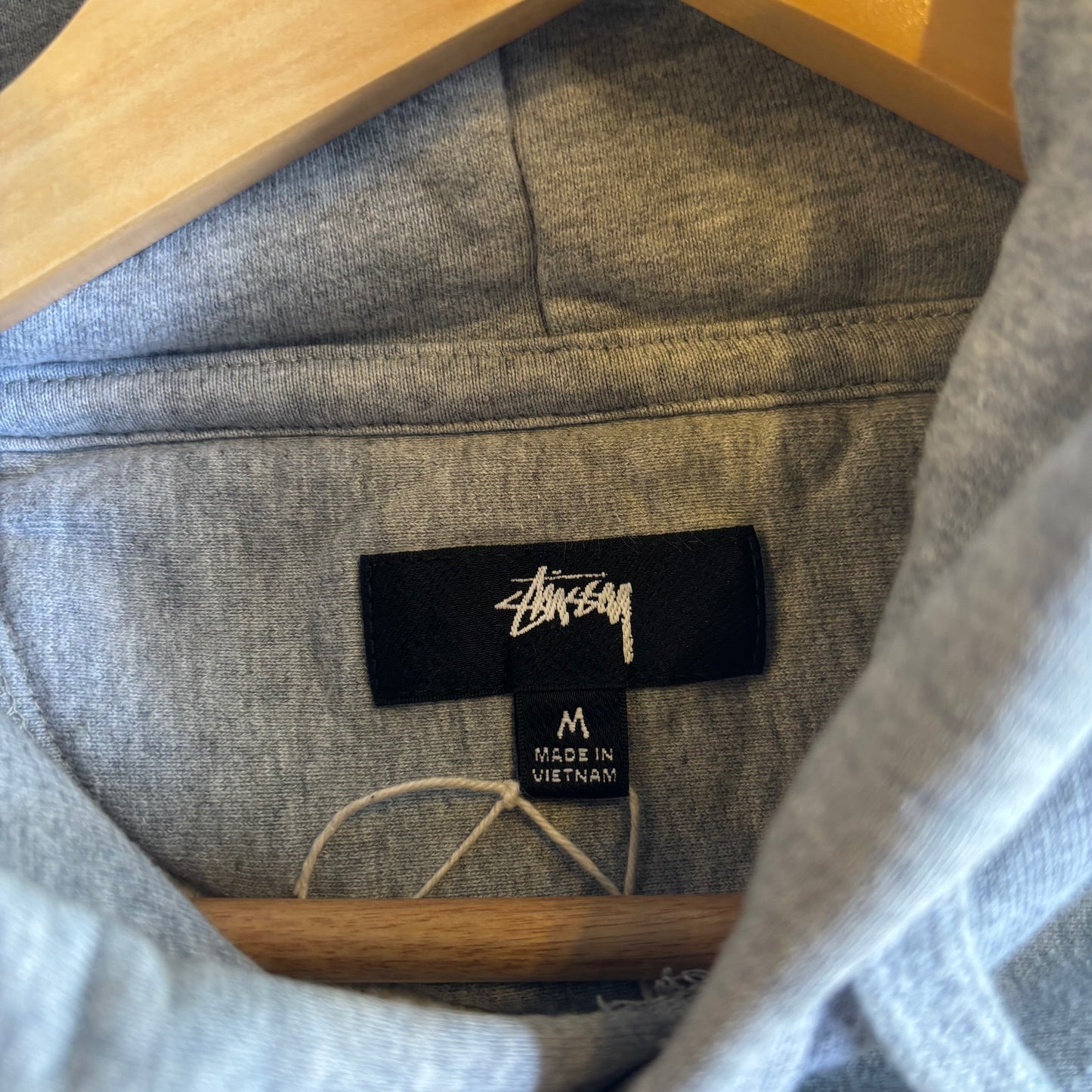 Stussy Stock Logo Pullover Hoodie Grey (Medium)