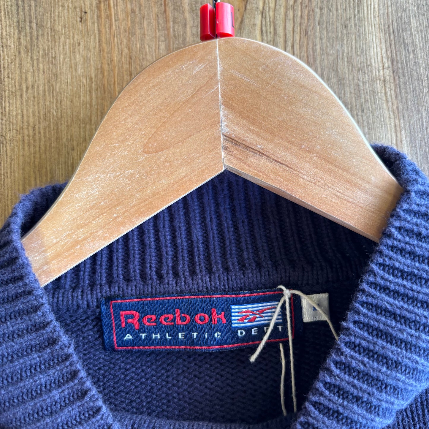 Reebok Athletic Department Pullover Knit Jumper Navy (Large)