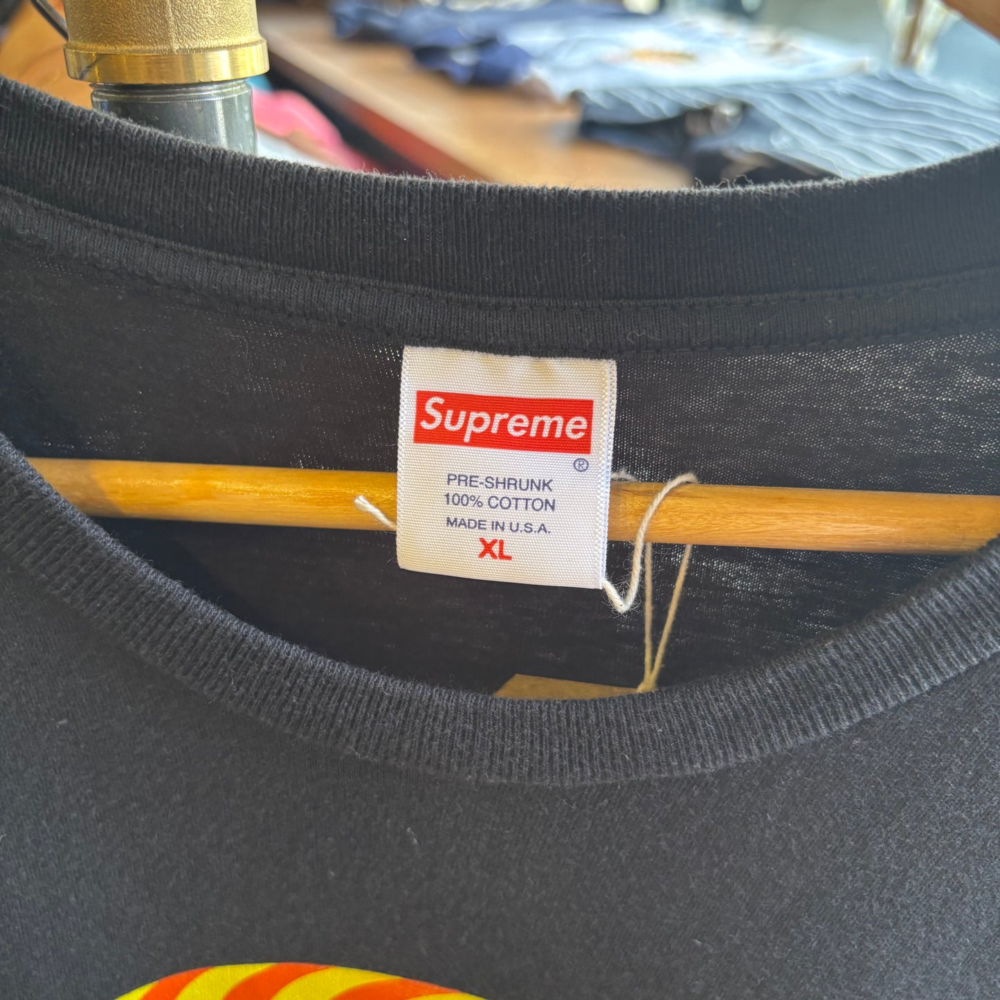 Supreme SS18 Spitfire Classic Swirl T-Shirt Black (XL)