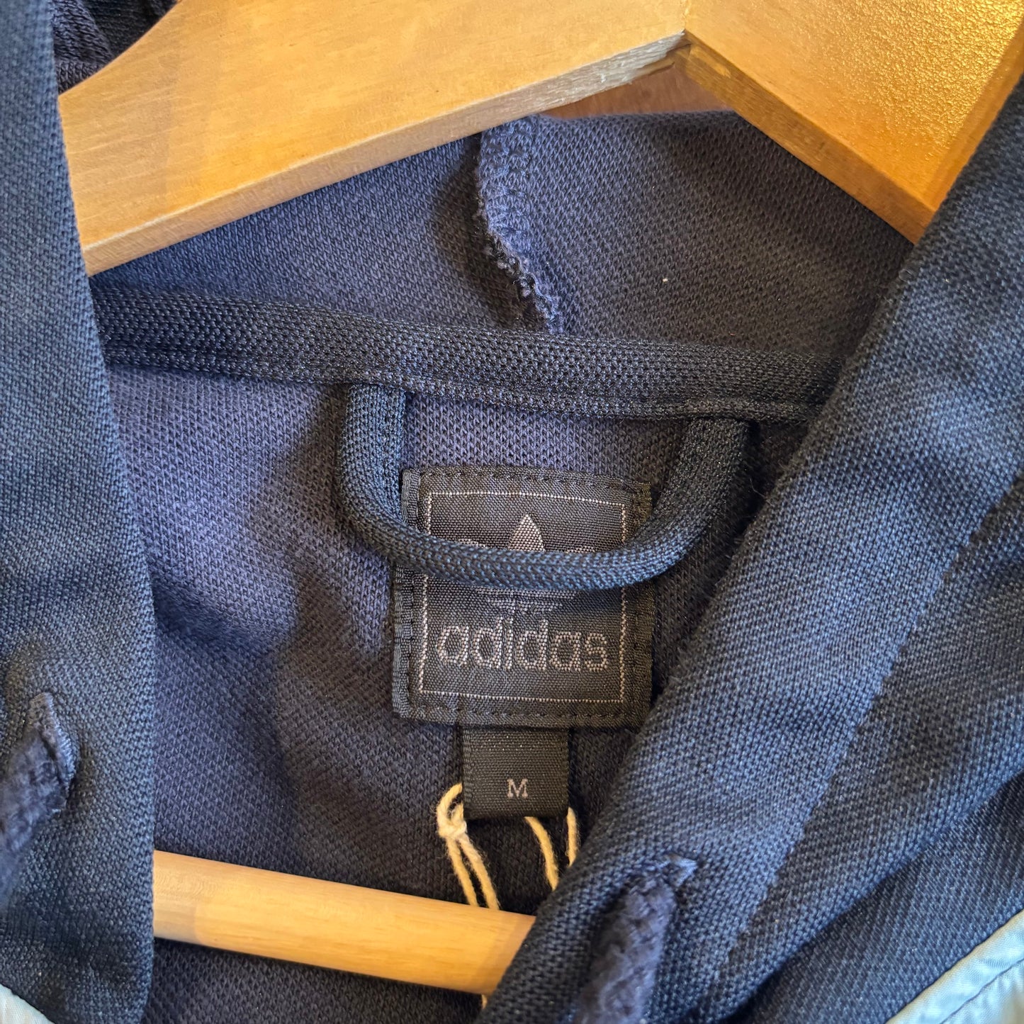 Adidas Trainer Zip Up Hooded Jacket Navy Blue (Medium)