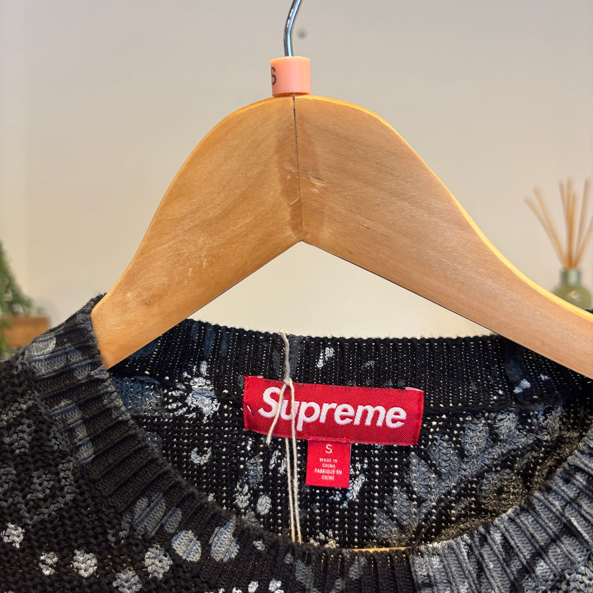 Supreme SS24 Paisley Printed Sweater Knit Black (Small)