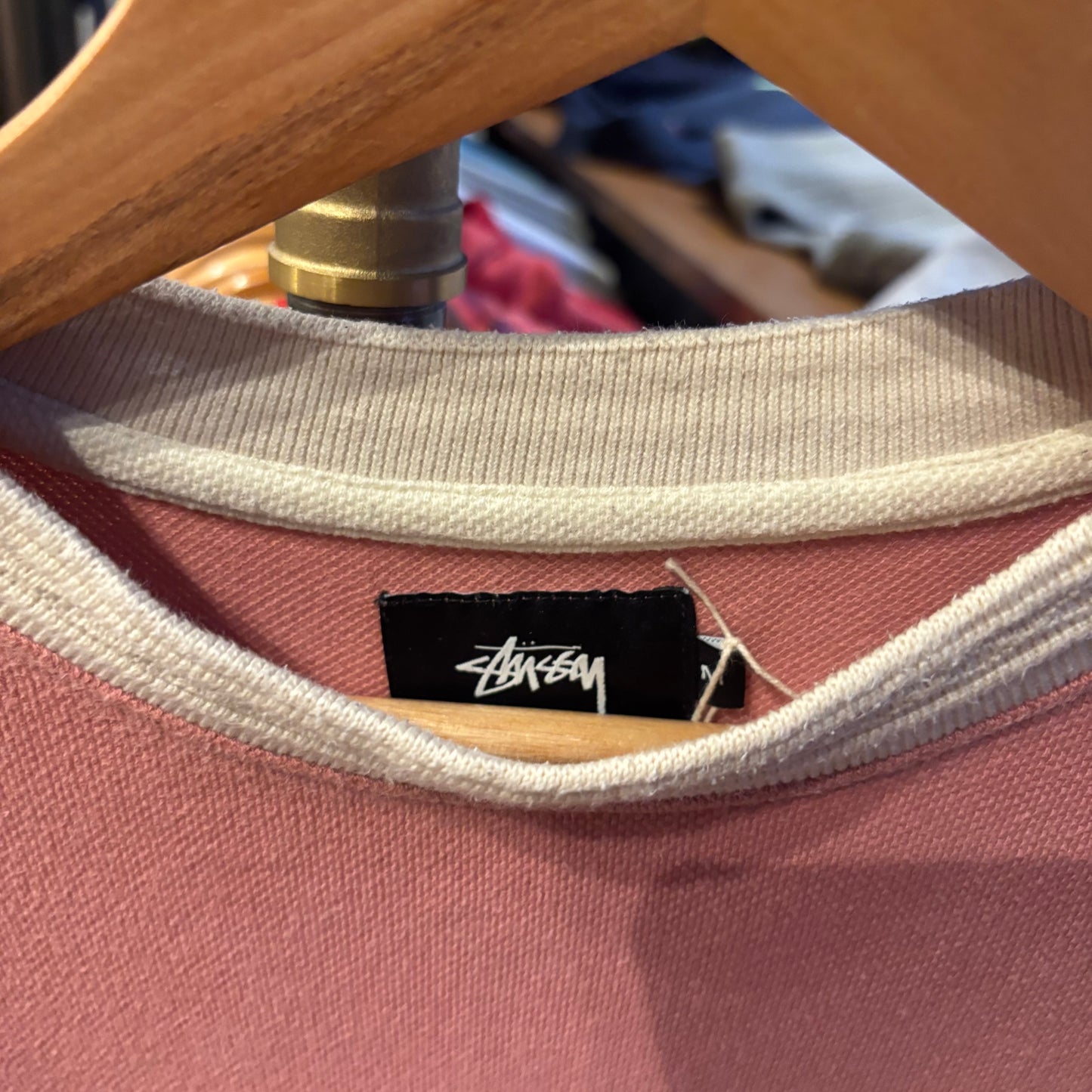 Stussy Diamond Collar Heavy Pique Long Sleeve Pink (Medium)