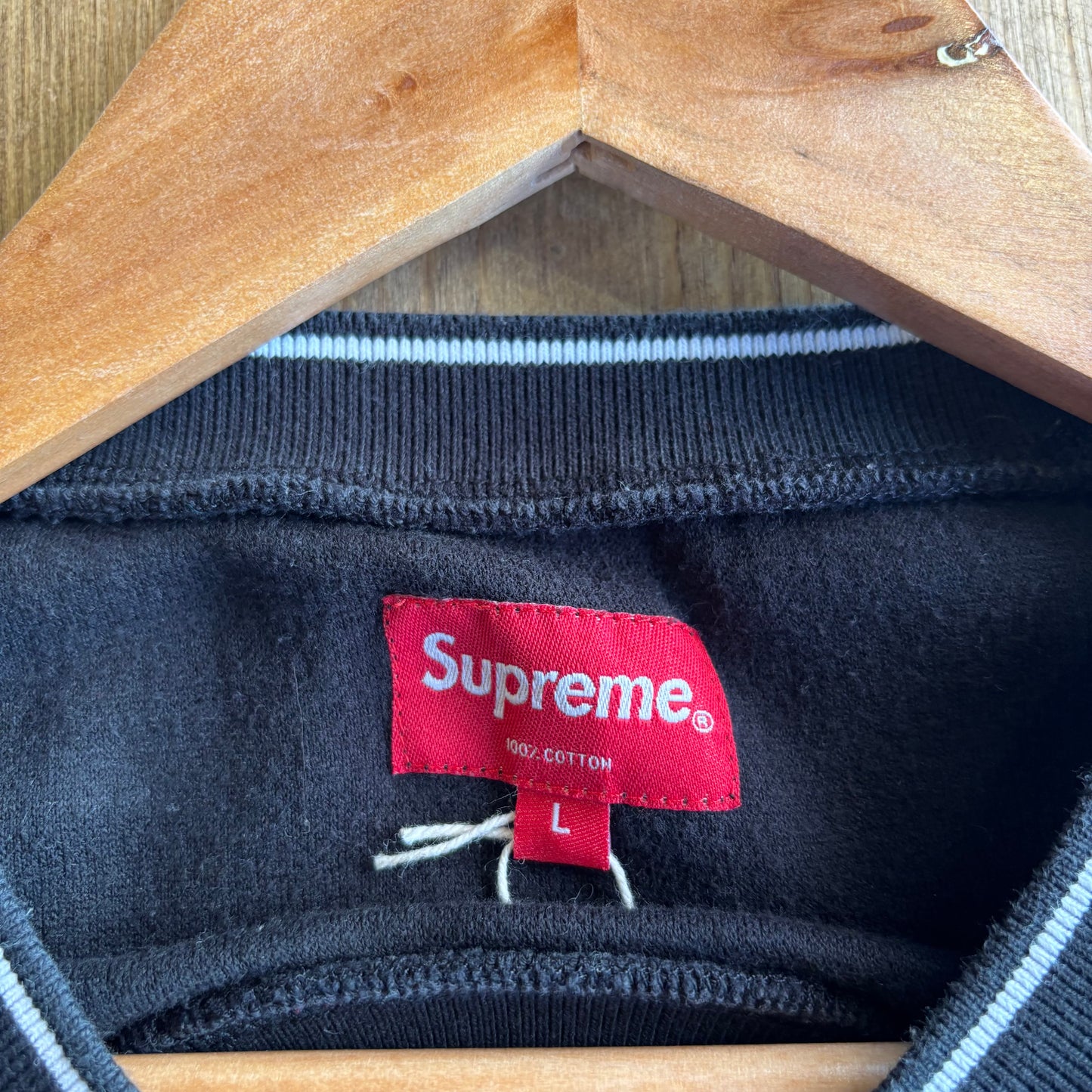 Supreme SS19 Stripe Rib Waffle T-Shirt Black (Large)