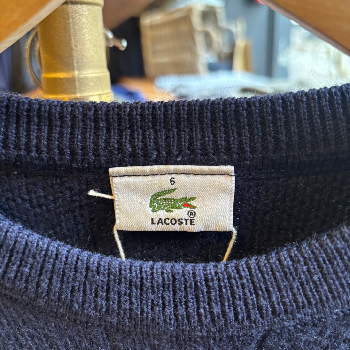 Lacoste Solo Stripe Pullover Knit Jumper Navy (Medium)